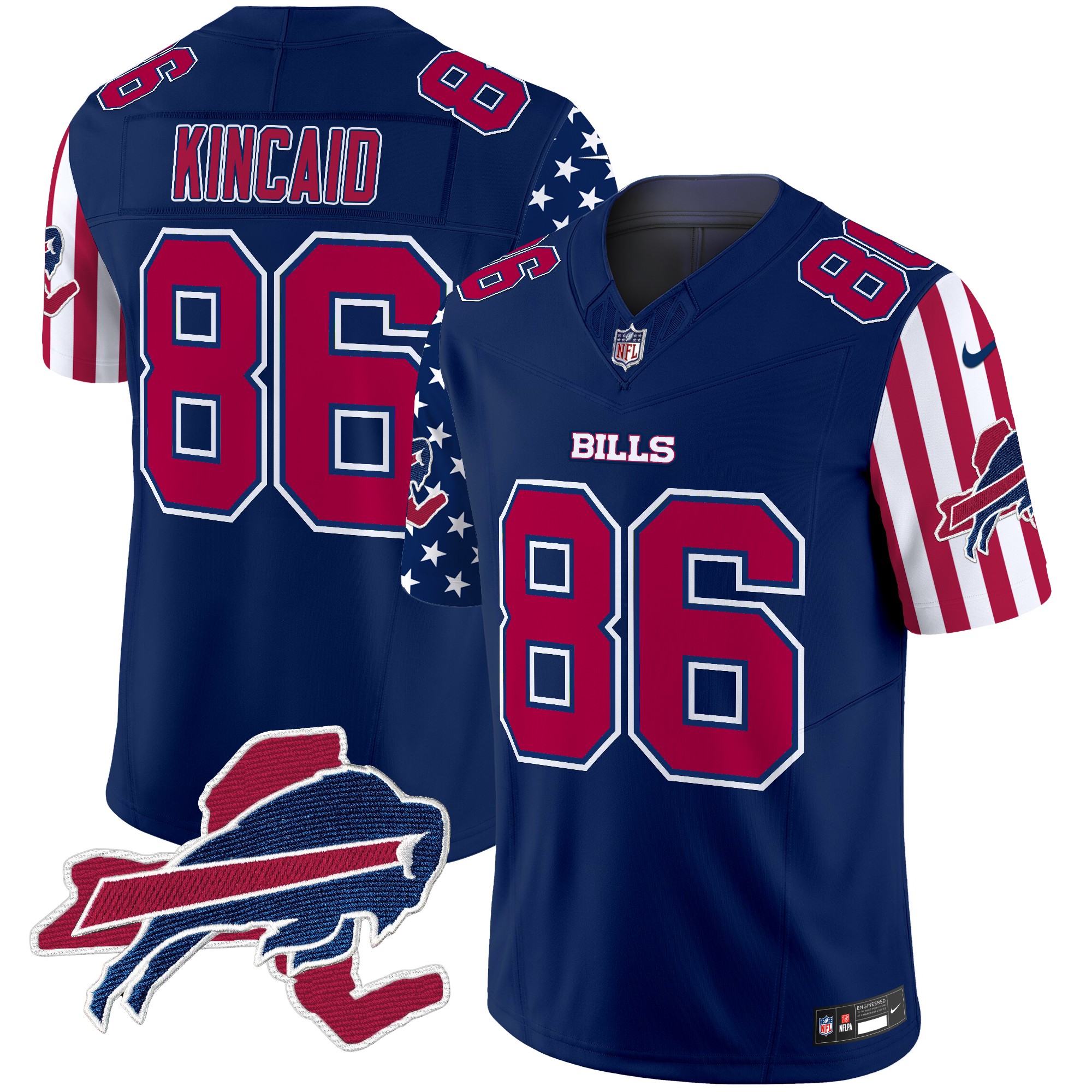 Dalton Kincaid Men's Buffalo Bills American Style Vapor Limited Royal Jersey - All Stitched
