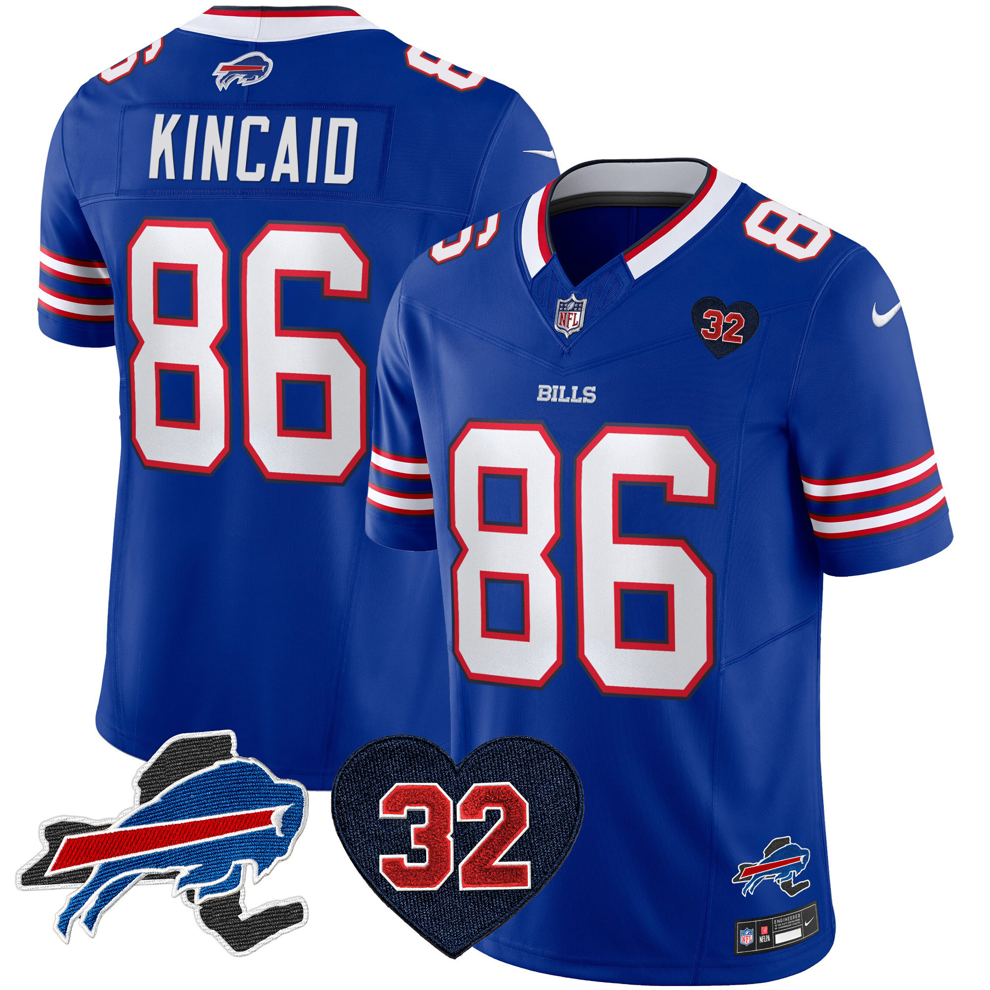 Dalton Kincaid Men's Buffalo Bills O.J. Simpson Patch Vapor Limited Royal Jersey - All Stitched