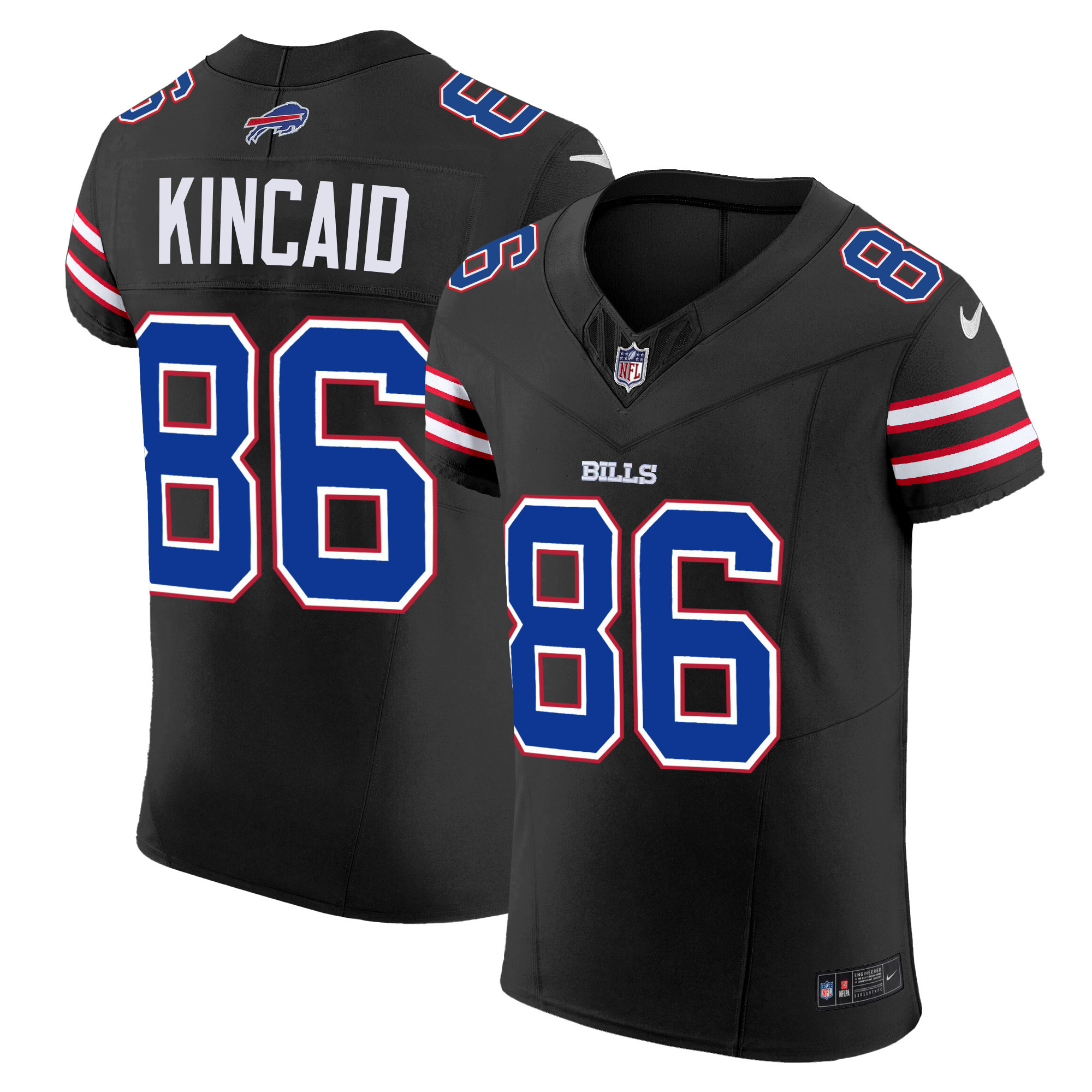 Dalton Kincaid Men's Buffalo Bills Vapor Elite Black Jersey - All Stitched