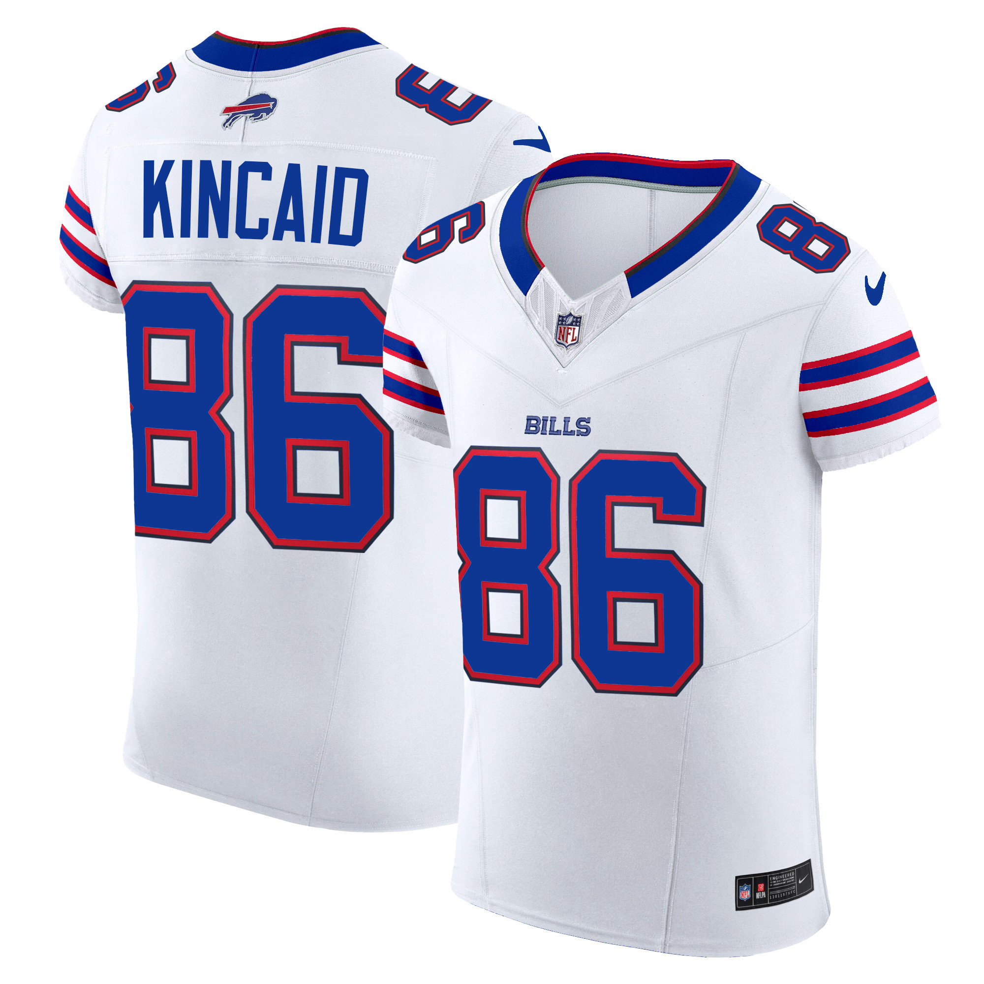 Dalton Kincaid Men's Buffalo Bills Vapor Elite White Jersey - All Stitched