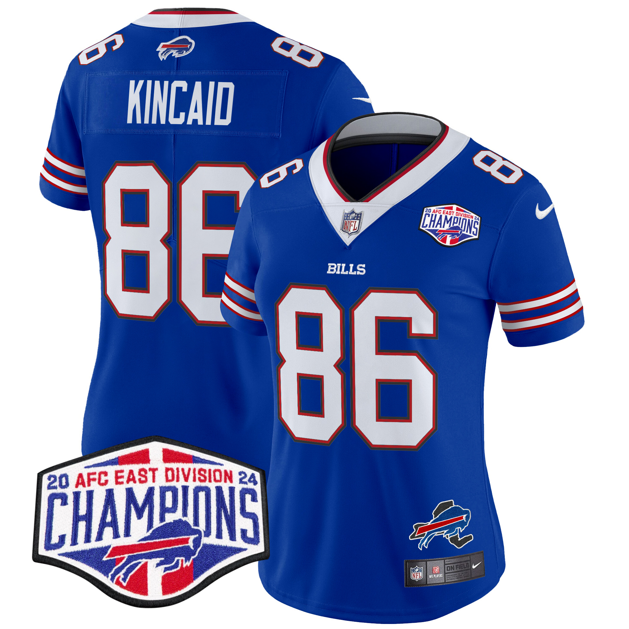 Dalton Kincaid Women's Buffalo Bills 2024 AFC East Division Champions Vapor Limited Royal Jersey - All Stitched