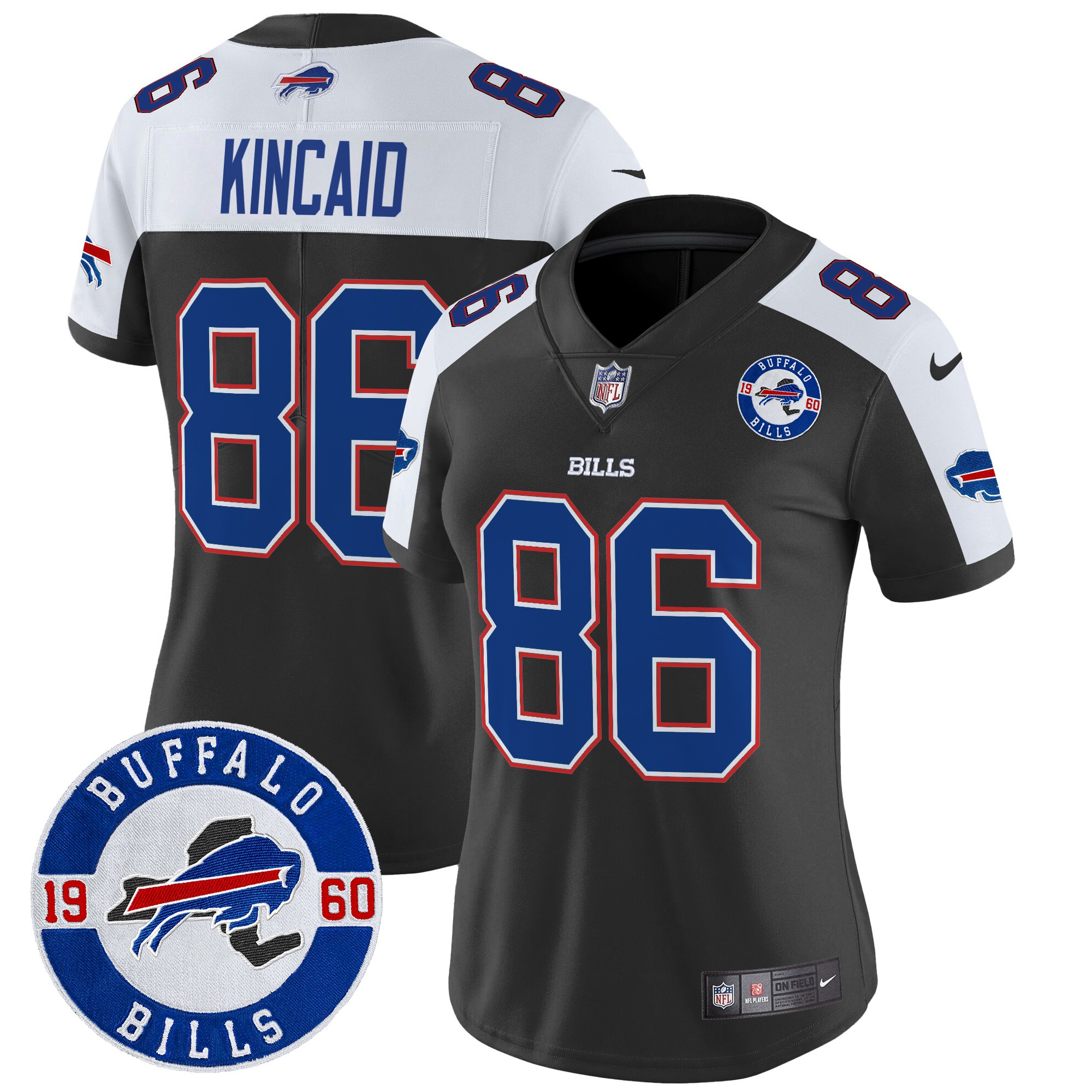 Dalton Kincaid Women's Buffalo Bills 2024 Vapor Limited Black Alternate Jersey - All Stitched