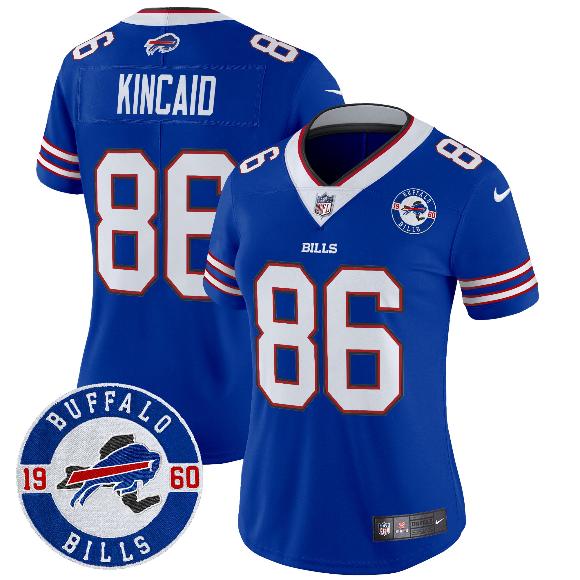 Dalton Kincaid Women's Buffalo Bills 2024 Vapor Limited Royal Jersey - All Stitched