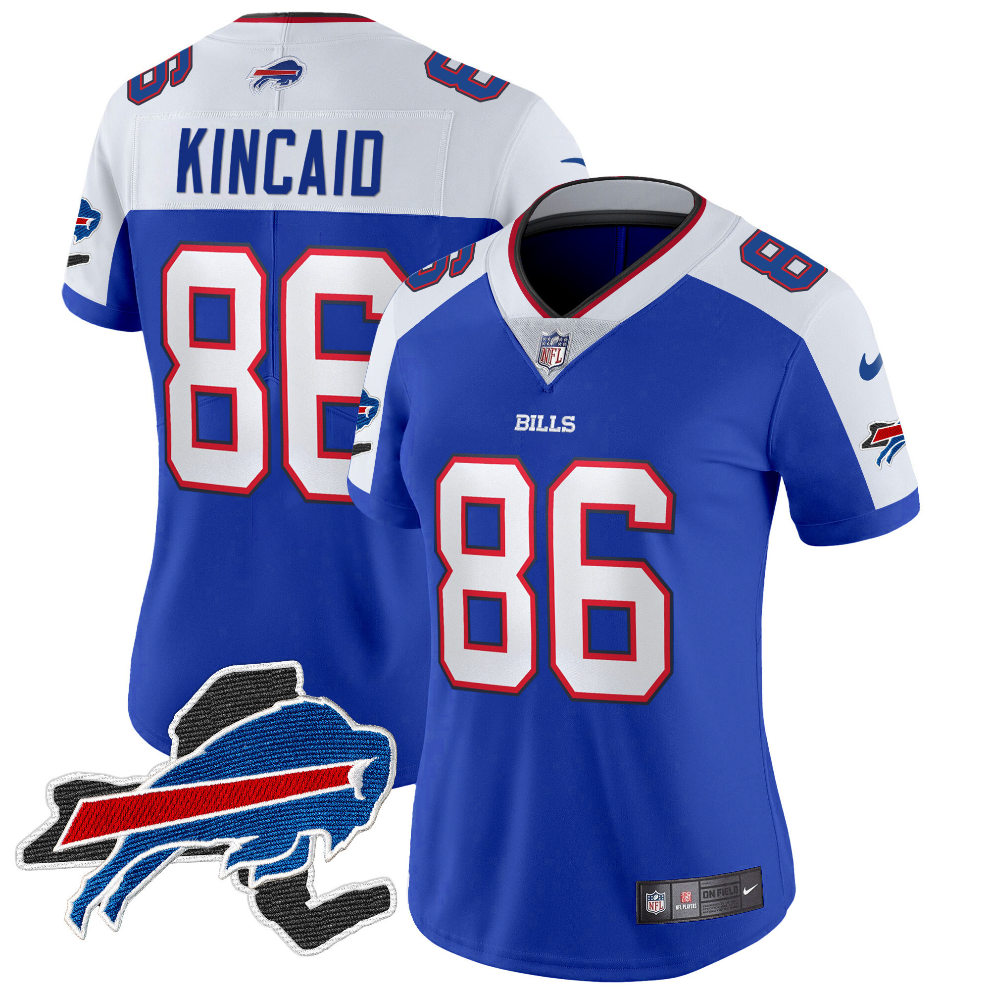Dalton Kincaid Women's Buffalo Bills New York Patch Vapor Limited Royal Alternate Jersey - All Stitched
