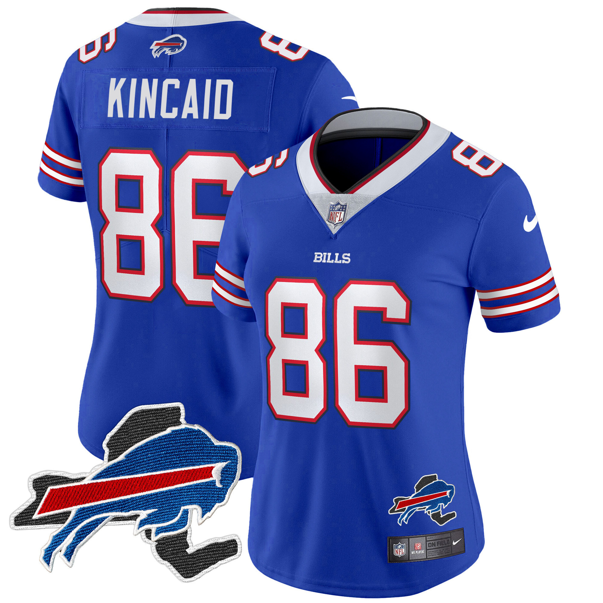 Dalton Kincaid Women's Buffalo Bills New York Patch Vapor Limited Royal Jersey - All Stitched
