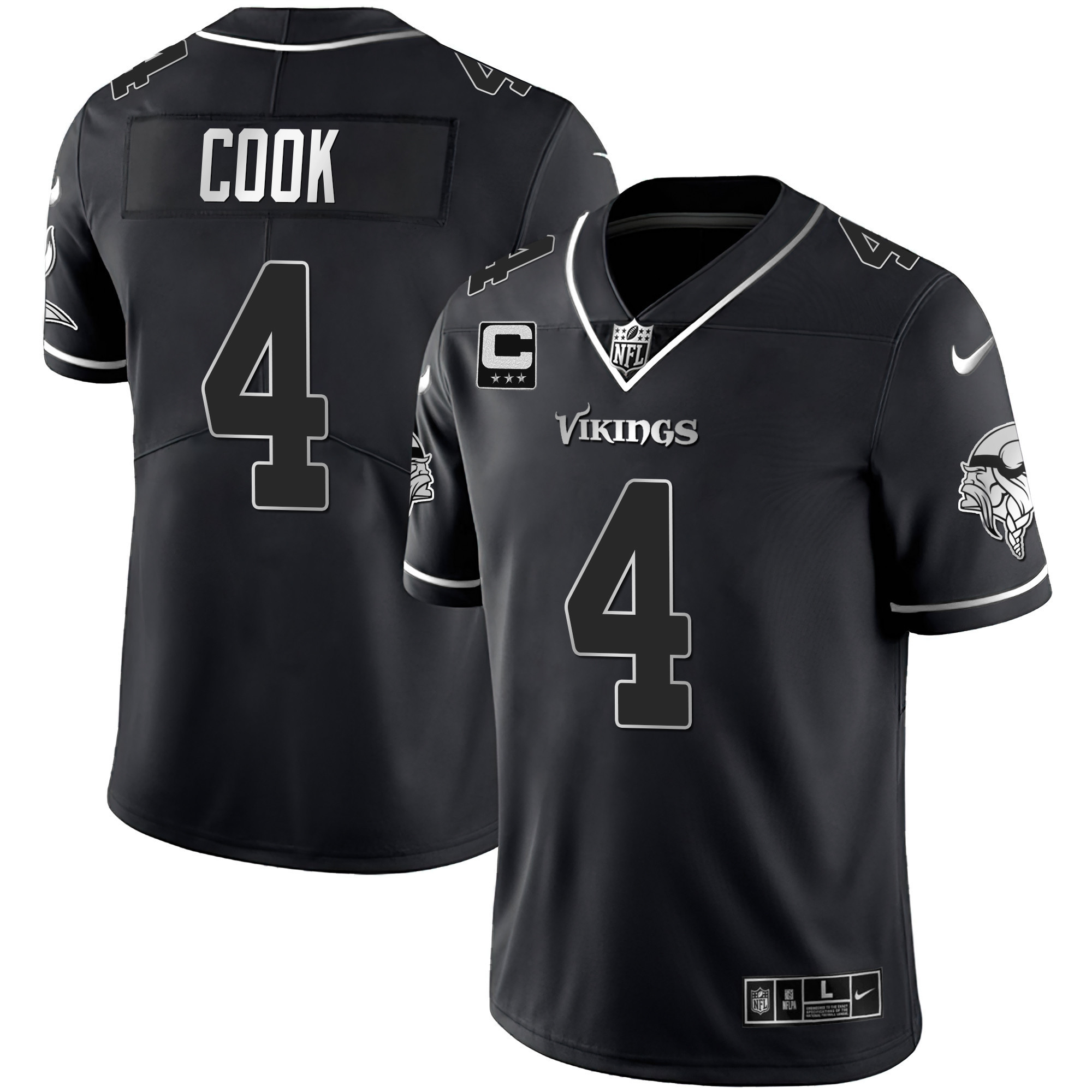 Dalvin Cook Men's Minnesota Vikings Gold & Purple Black Silver Jersey - All Stitched