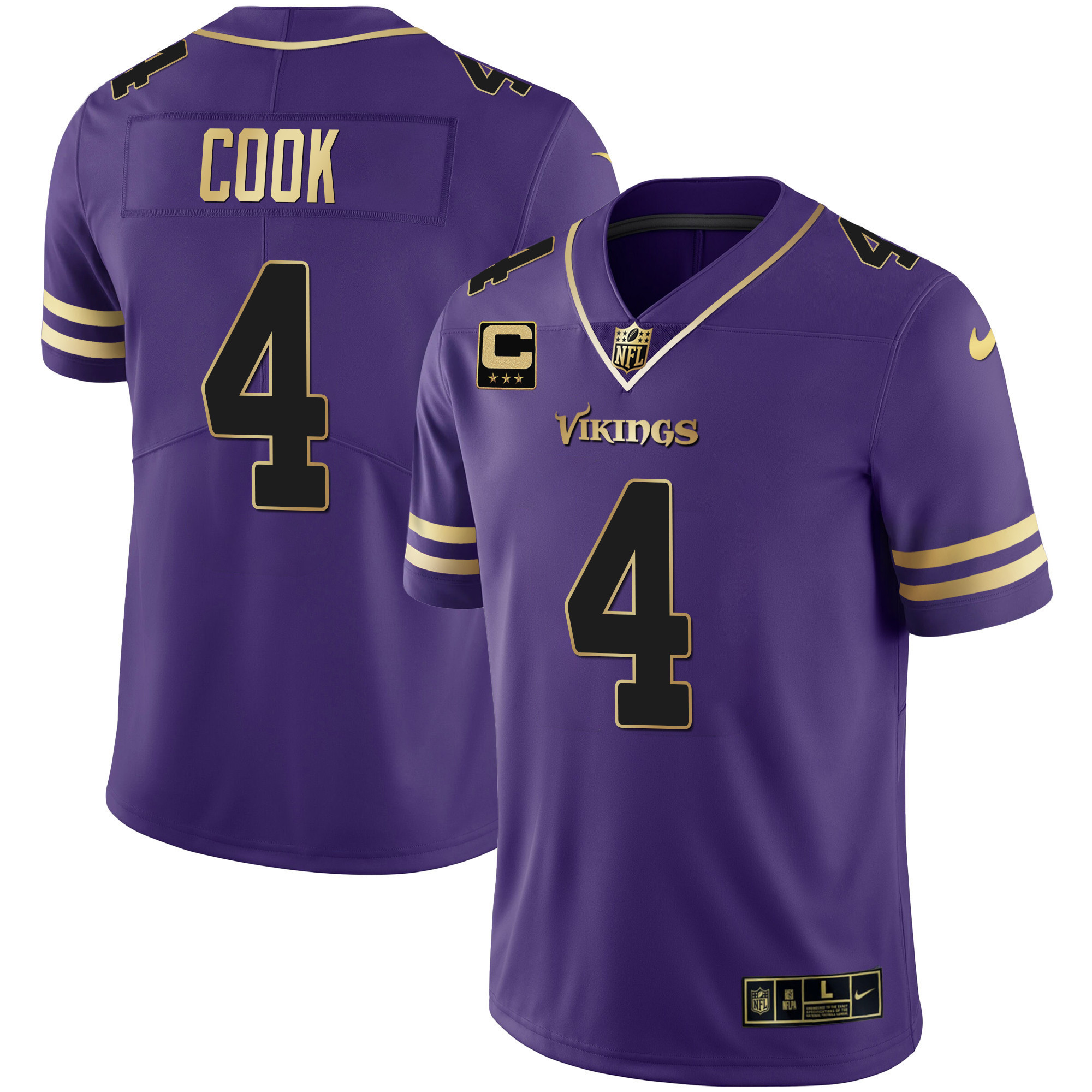 Dalvin Cook Men's Minnesota Vikings Purple Gold Vapor Purple Gold Jersey - All Stitched