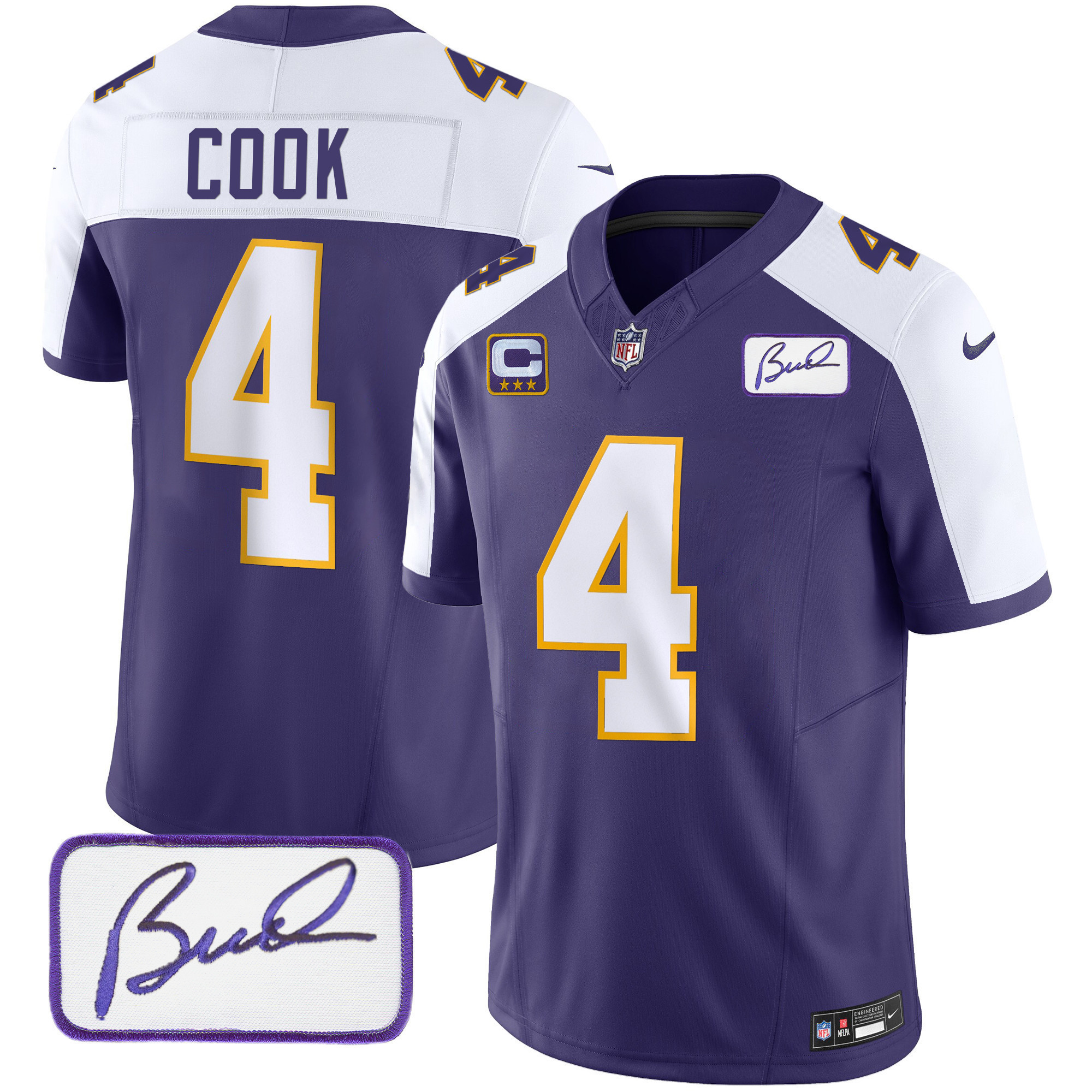 Dalvin Cook Youth's Minnesota Vikings Bud Grant Patch Classic Limited Alternate Jersey - All Stitched