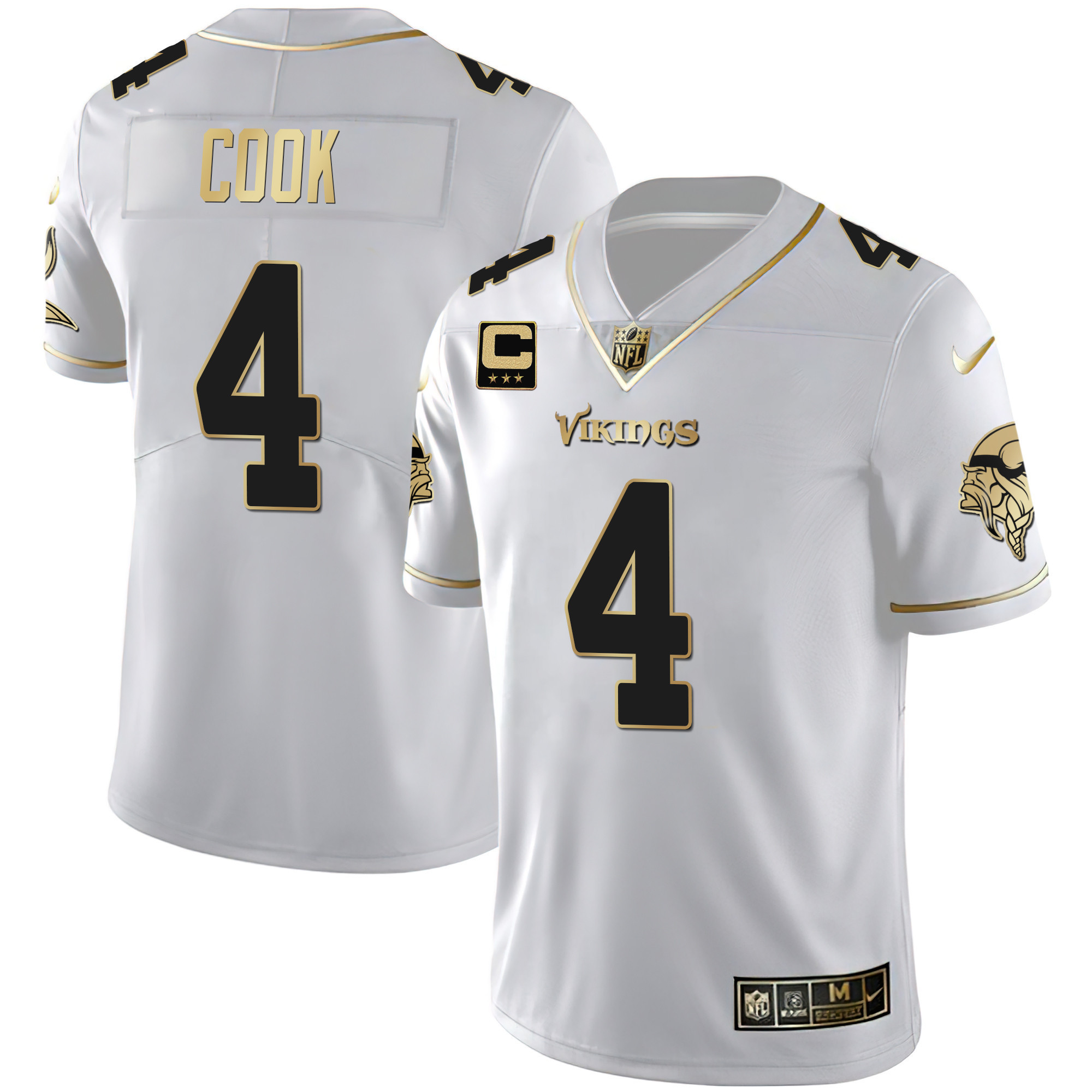 Dalvin Cook Youth's Minnesota Vikings White Gold & Black Gold White Gold Jersey - All Stitched
