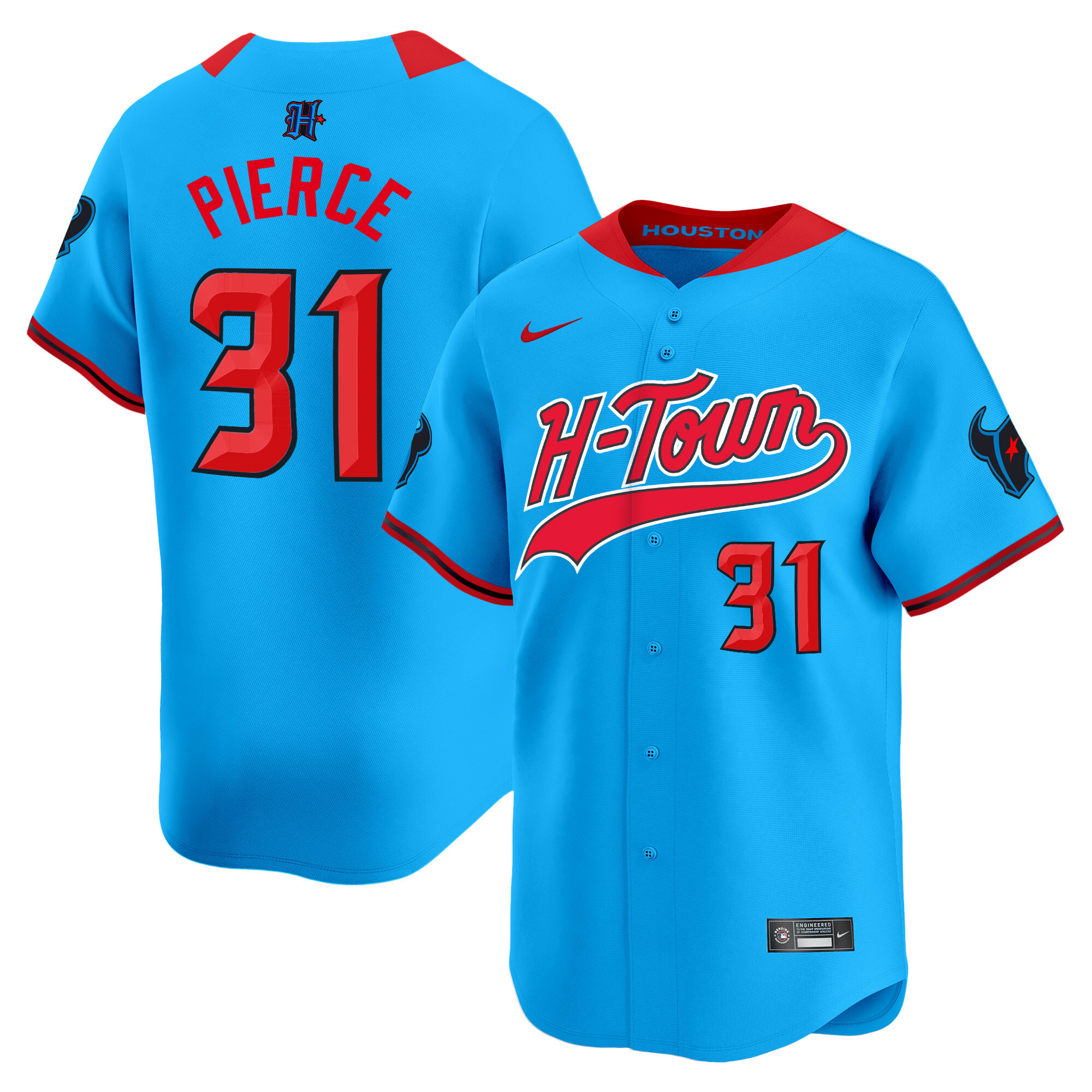 Dameon Pierce Men's Houston Texans 2024 Baseball Blue Jersey - All Stitched