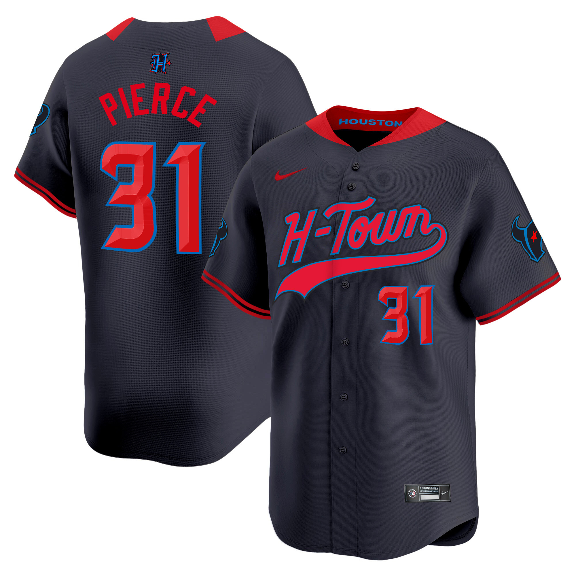 Dameon Pierce Men's Houston Texans 2024 Baseball Navy Limited Jersey - All Stitched