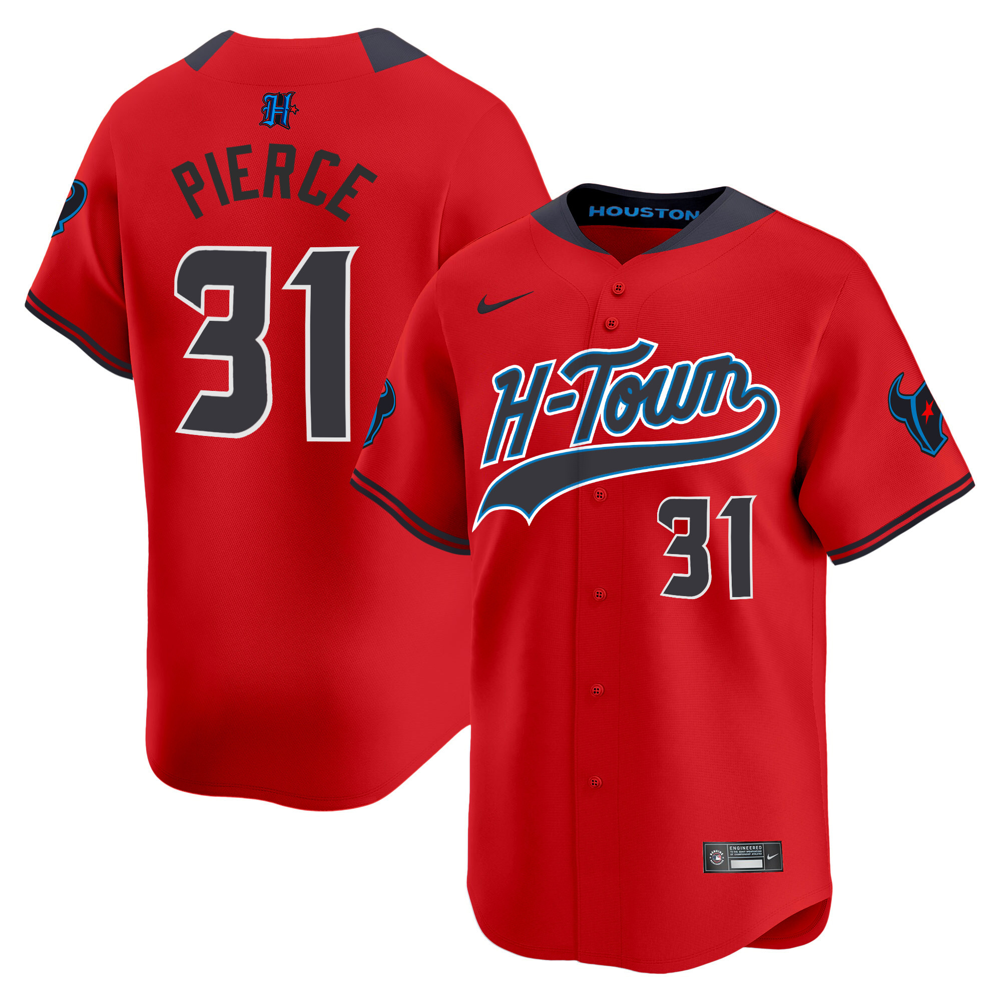 Dameon Pierce Men's Houston Texans 2024 Baseball Red Jersey - All Stitched