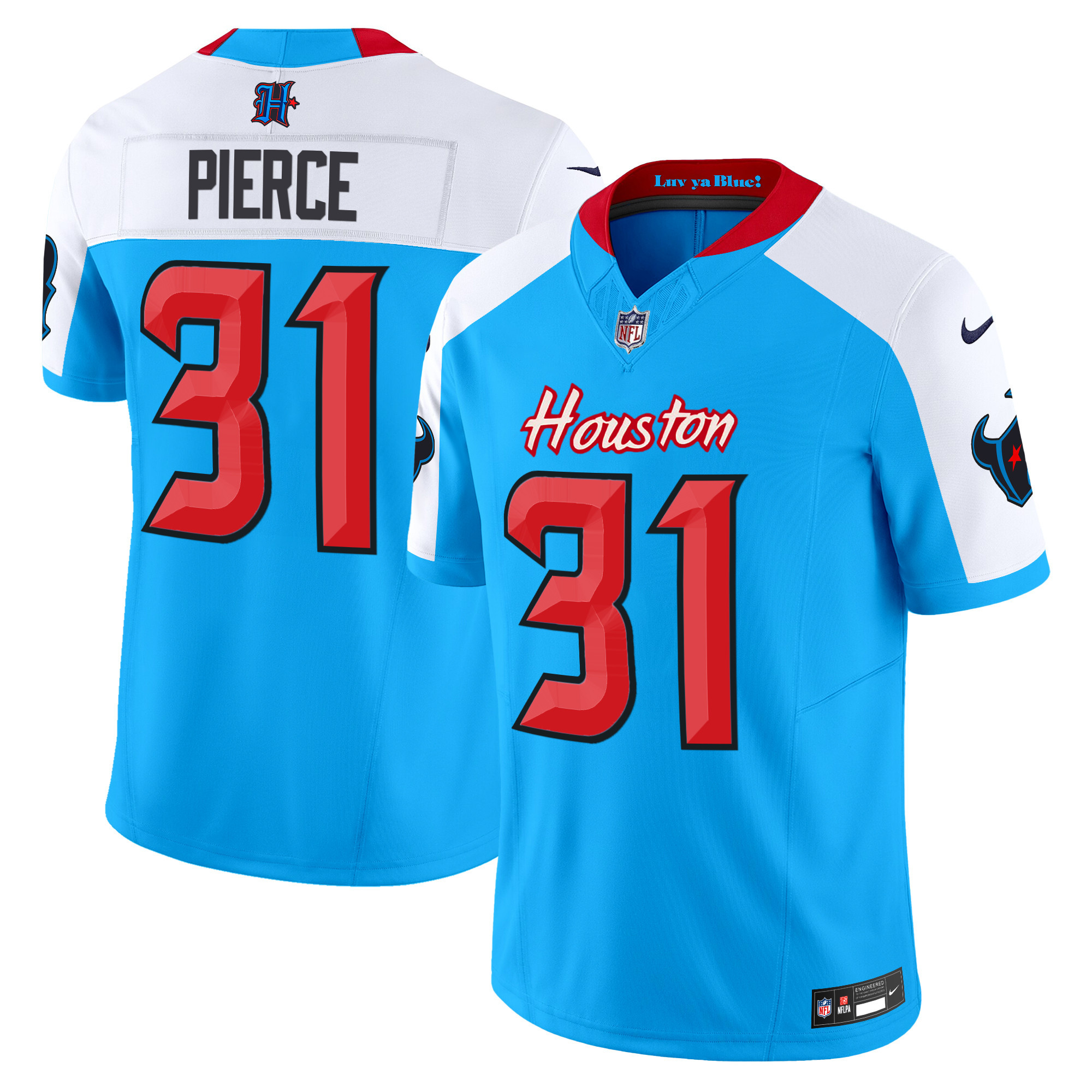 Dameon Pierce Men's Houston Texans 2024 Vapor Limited Blue Alternate Jersey - All Stitched