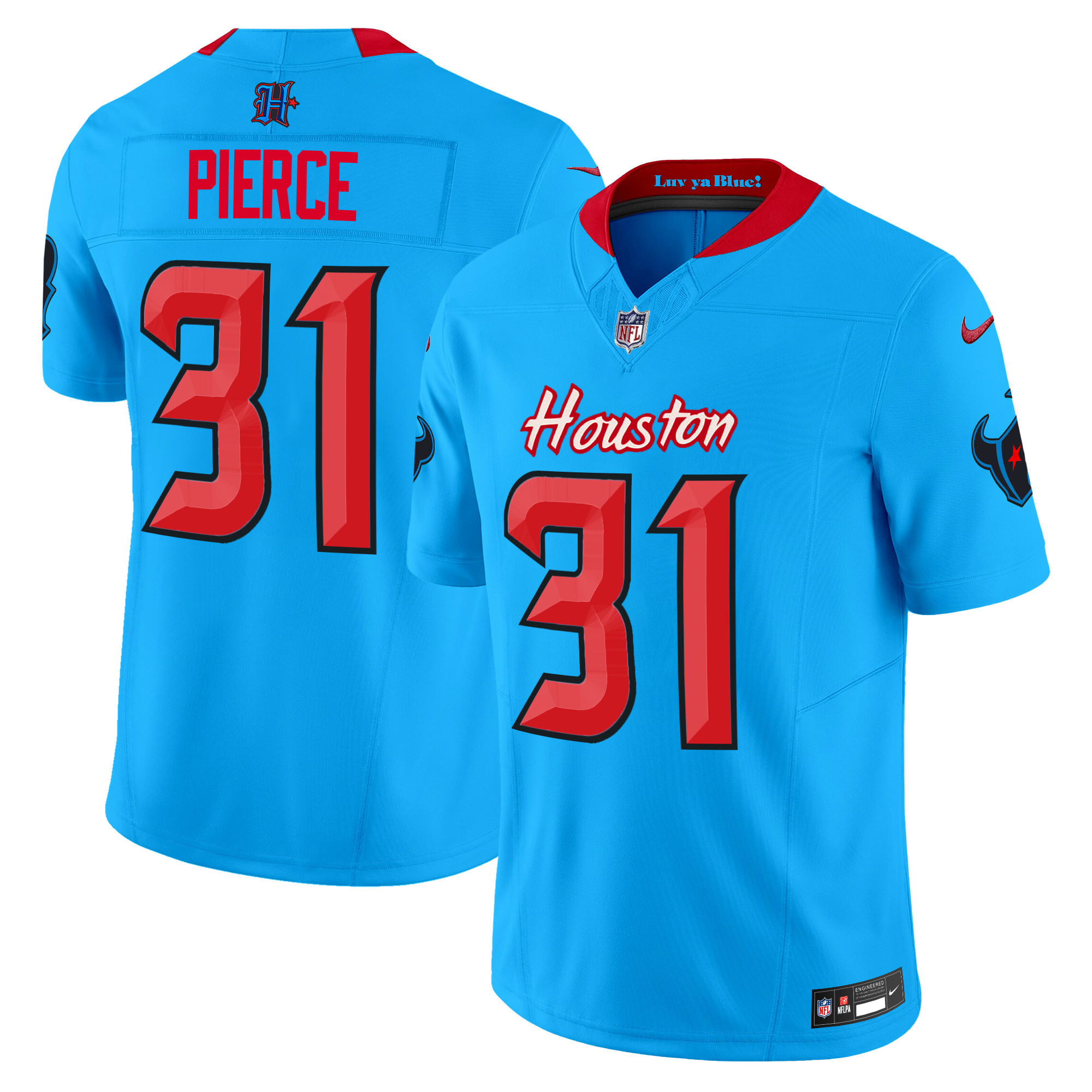 Dameon Pierce Men's Houston Texans 2024 Vapor Limited Blue Jersey - All Stitched