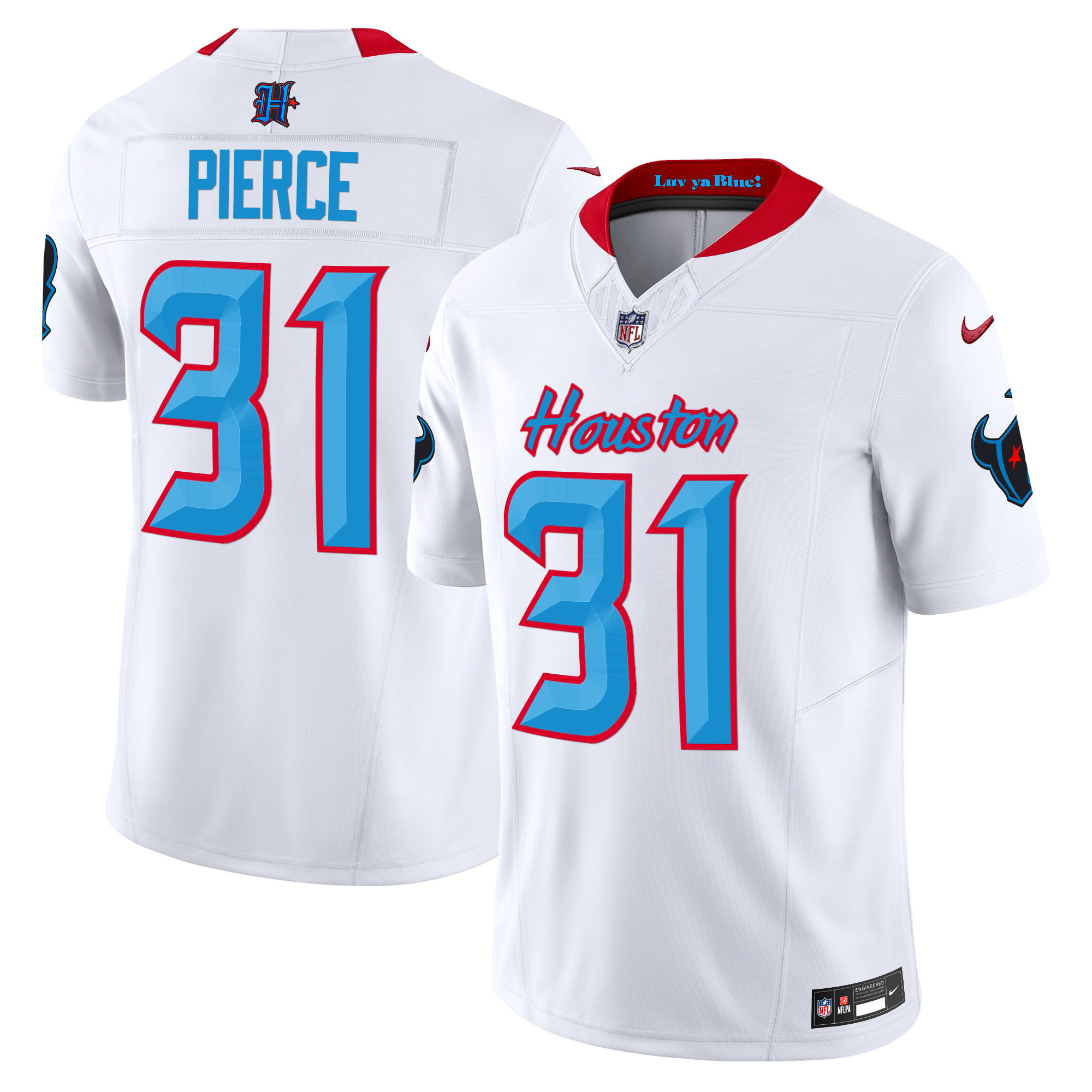 Dameon Pierce Men's Houston Texans 2024 Vapor Limited White Jersey - All Stitched