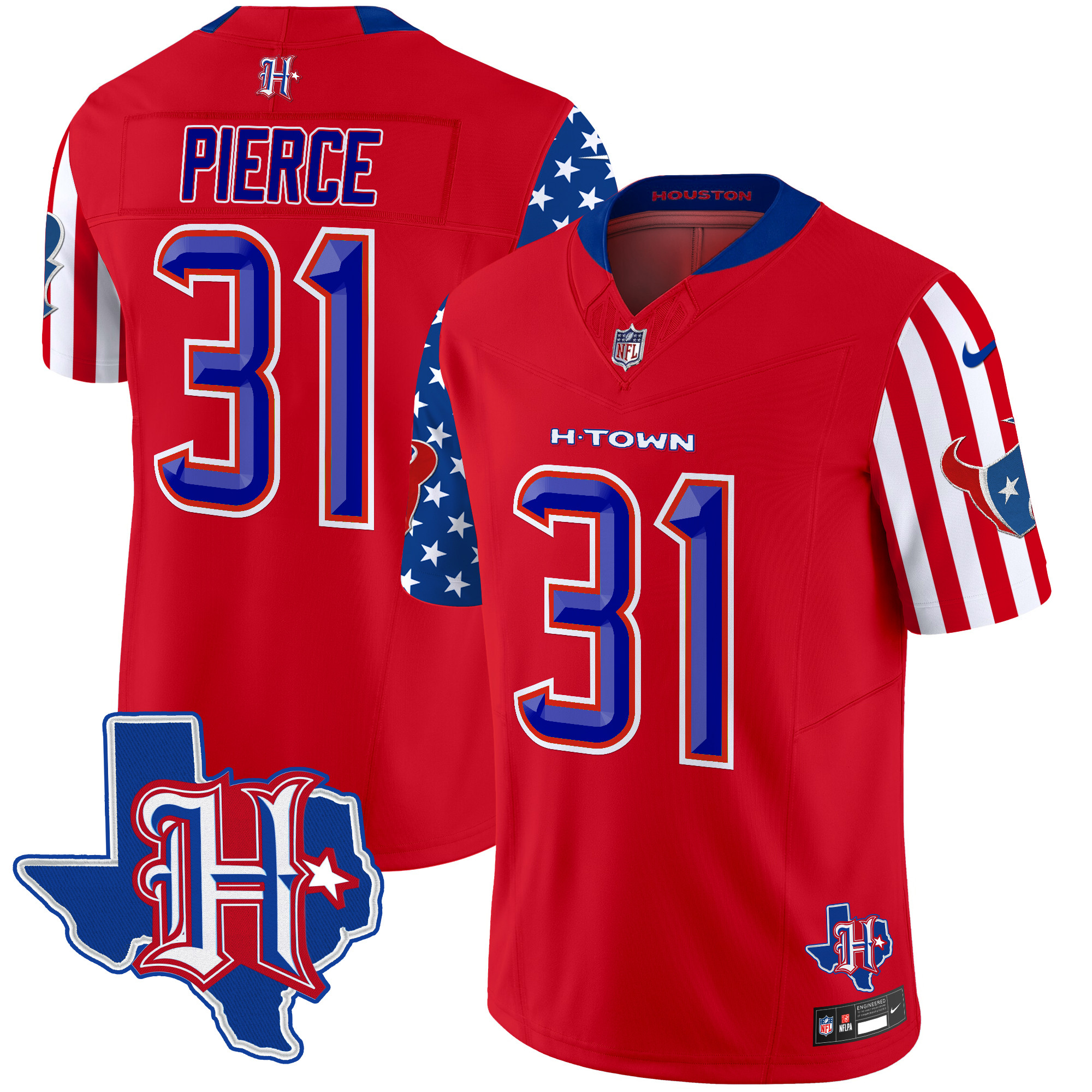 Dameon Pierce Men's Houston Texans American Style Vapor Limited Red Jersey - All Stitched