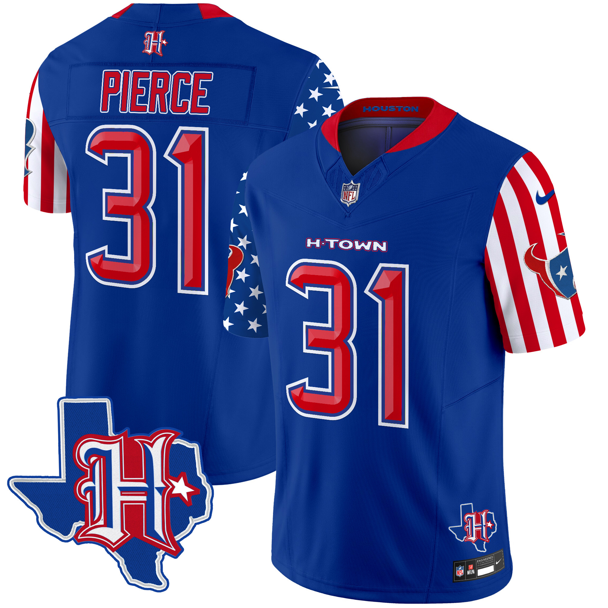 Dameon Pierce Men's Houston Texans American Style Vapor Limited Royal Jersey - All Stitched