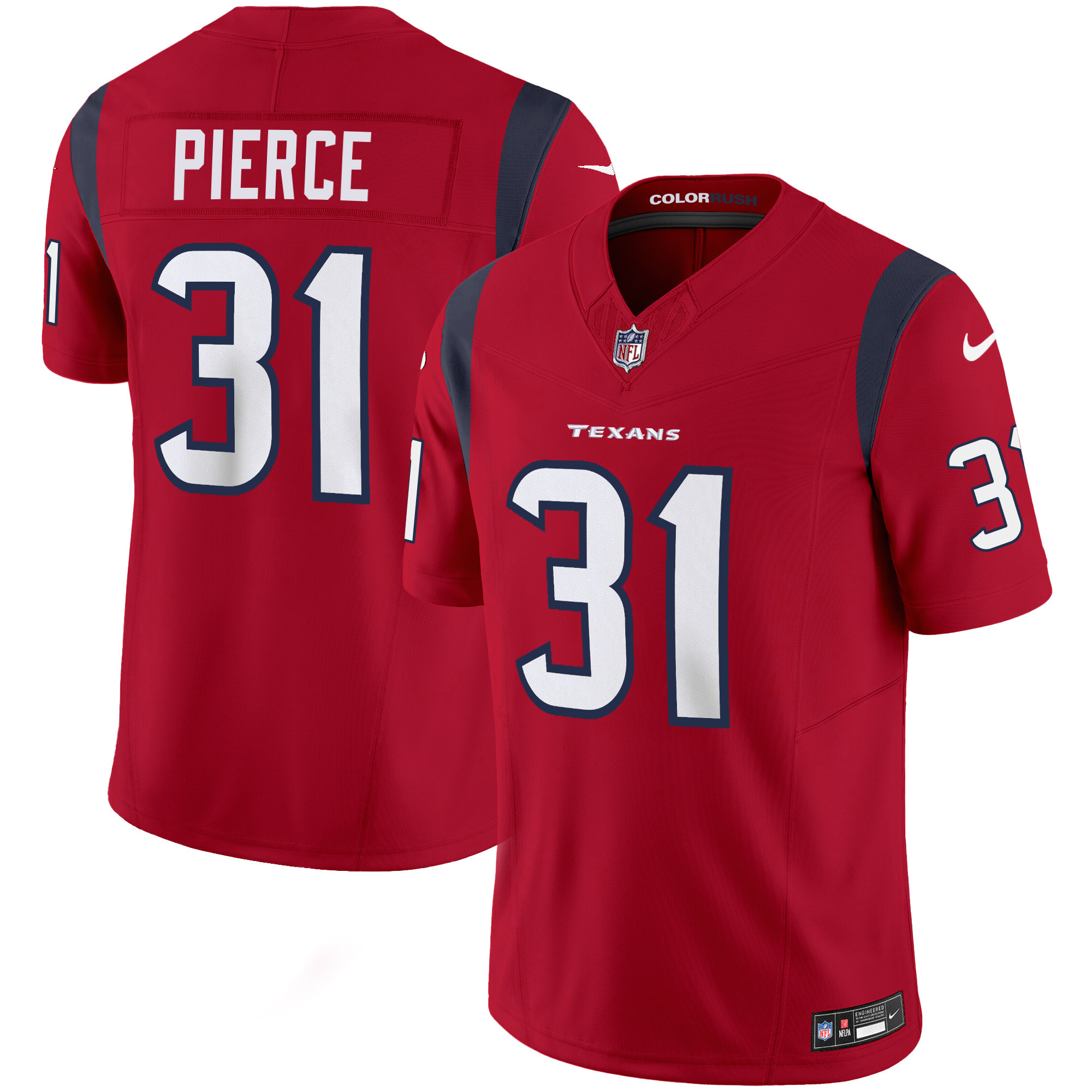 Dameon Pierce Men's Houston Texans Color Rush Legend Vapor Red Jersey - All Stitched