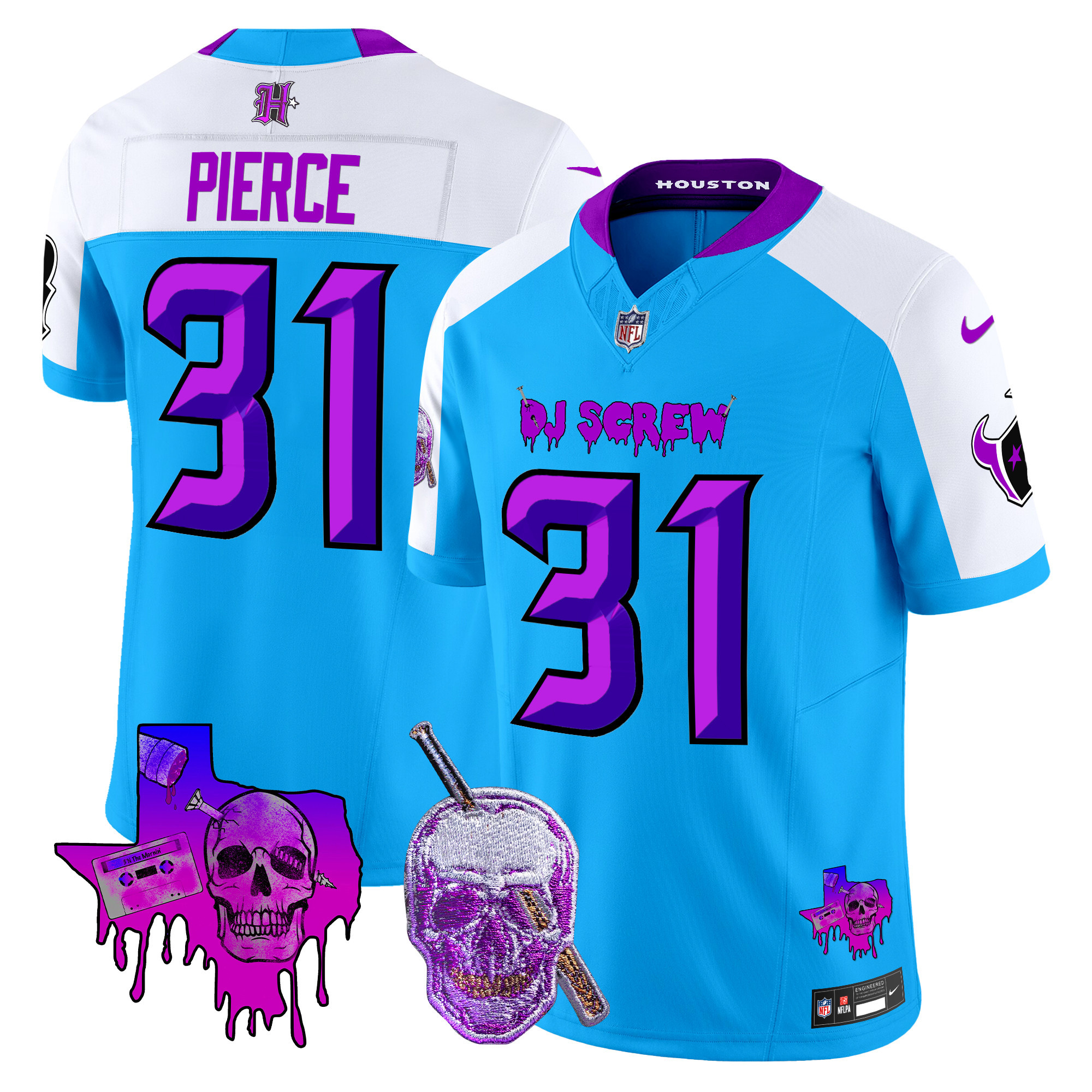 Dameon Pierce Men's Houston Texans DJ Screw Vapor Limited Blue Alternate Jersey - All Stitched