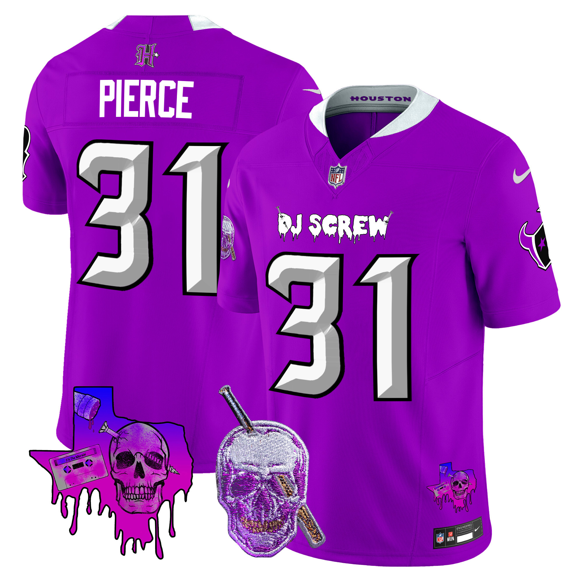 Dameon Pierce Men's Houston Texans DJ Screw Vapor Limited Purple Jersey - All Stitched