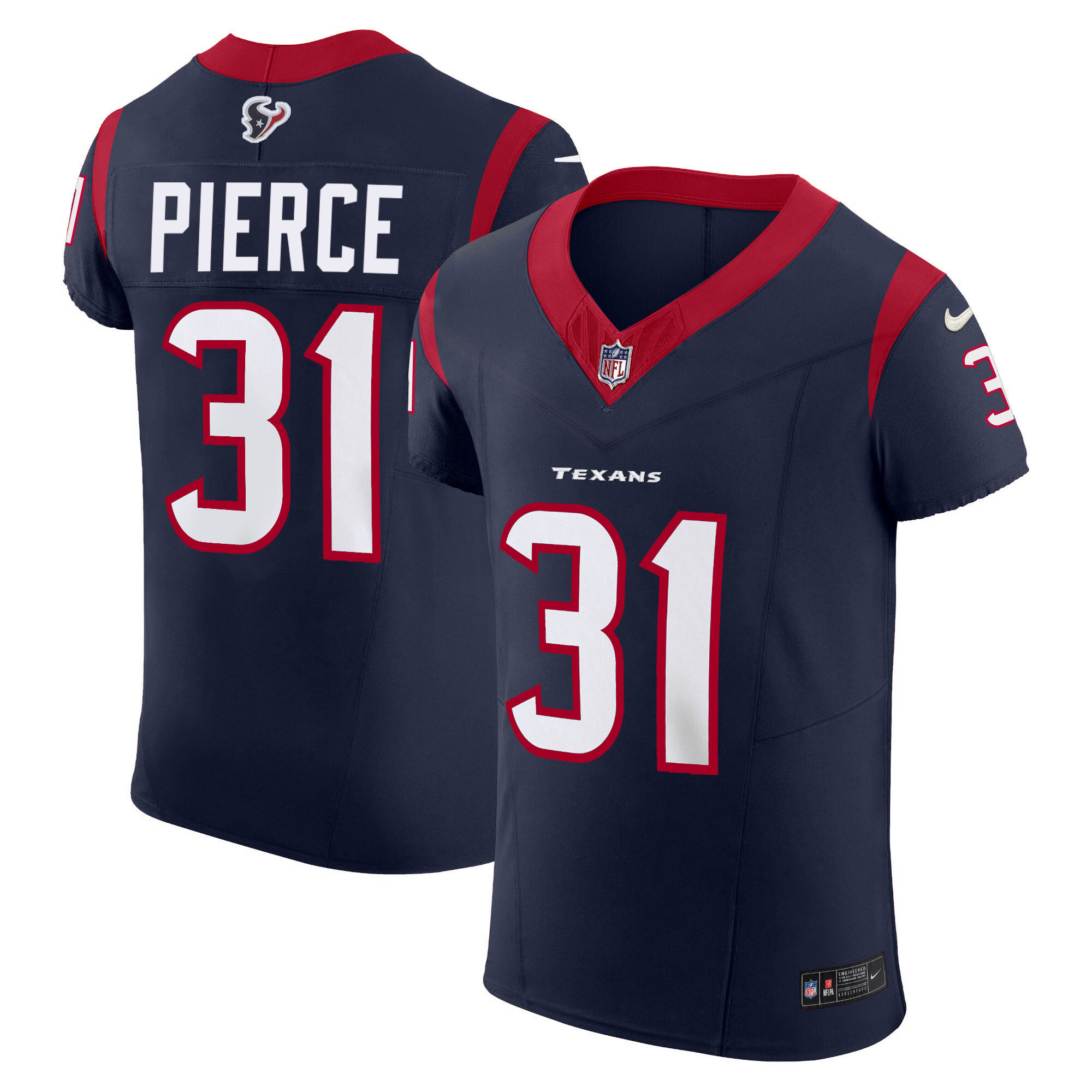 Dameon Pierce Men's Houston Texans Vapor Elite Navy Jersey - All Stitched
