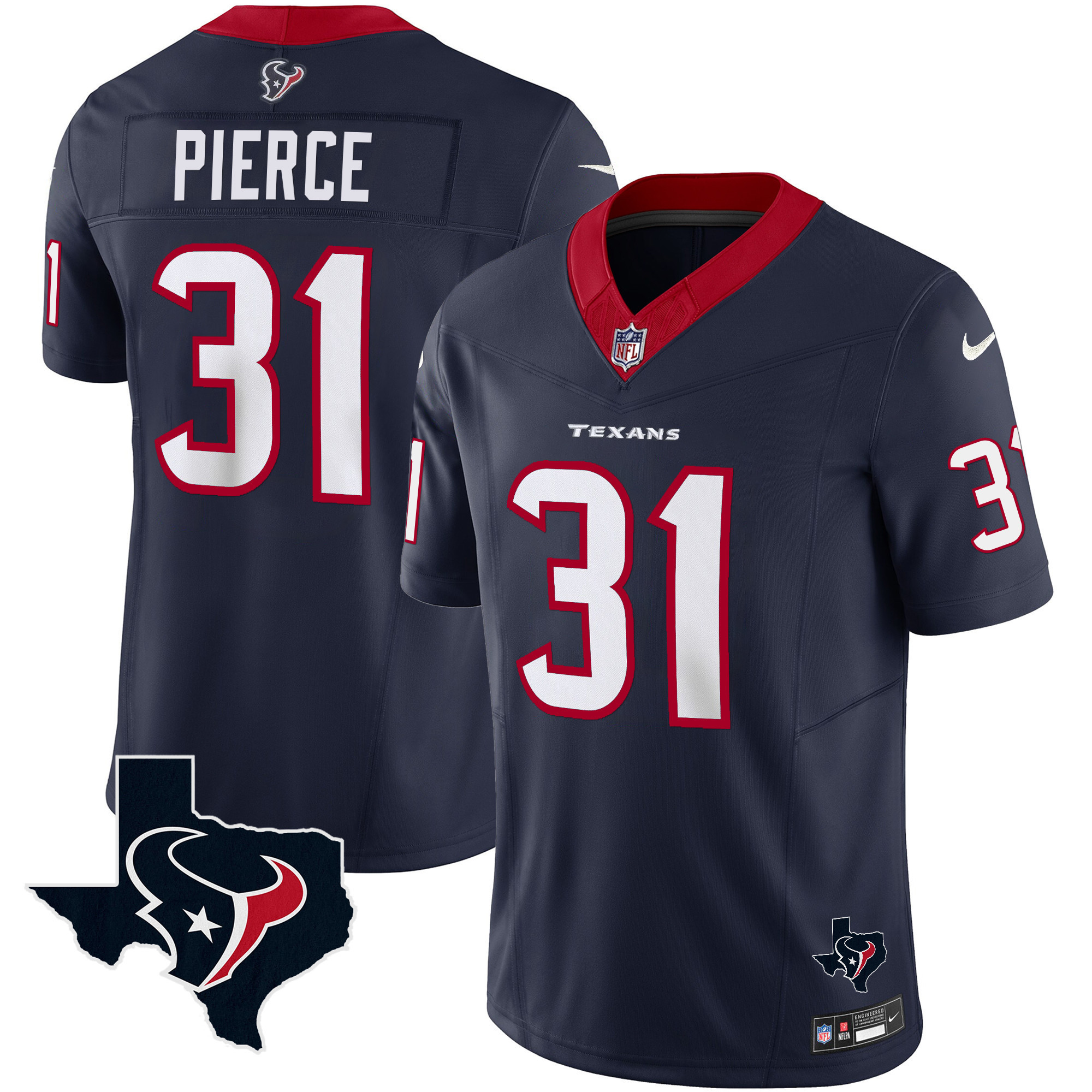 Dameon Pierce Men's Houston Texans Vapor Limited Navy Jersey - All Stitched