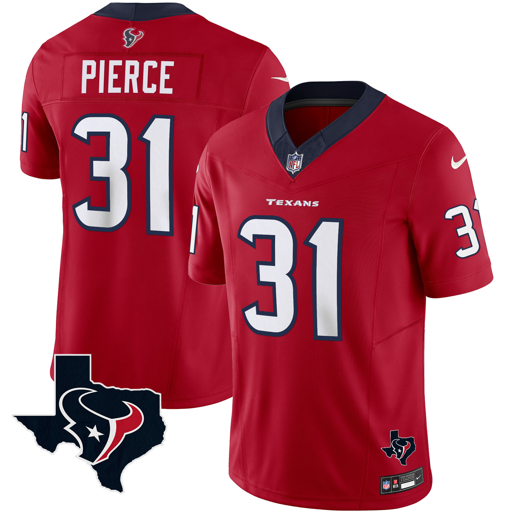Dameon Pierce Men's Houston Texans Vapor Limited Red Jersey - All Stitched