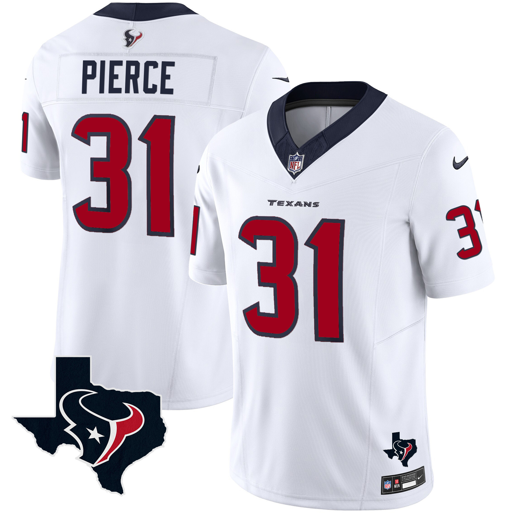 Dameon Pierce Men's Houston Texans Vapor Limited White Jersey - All Stitched