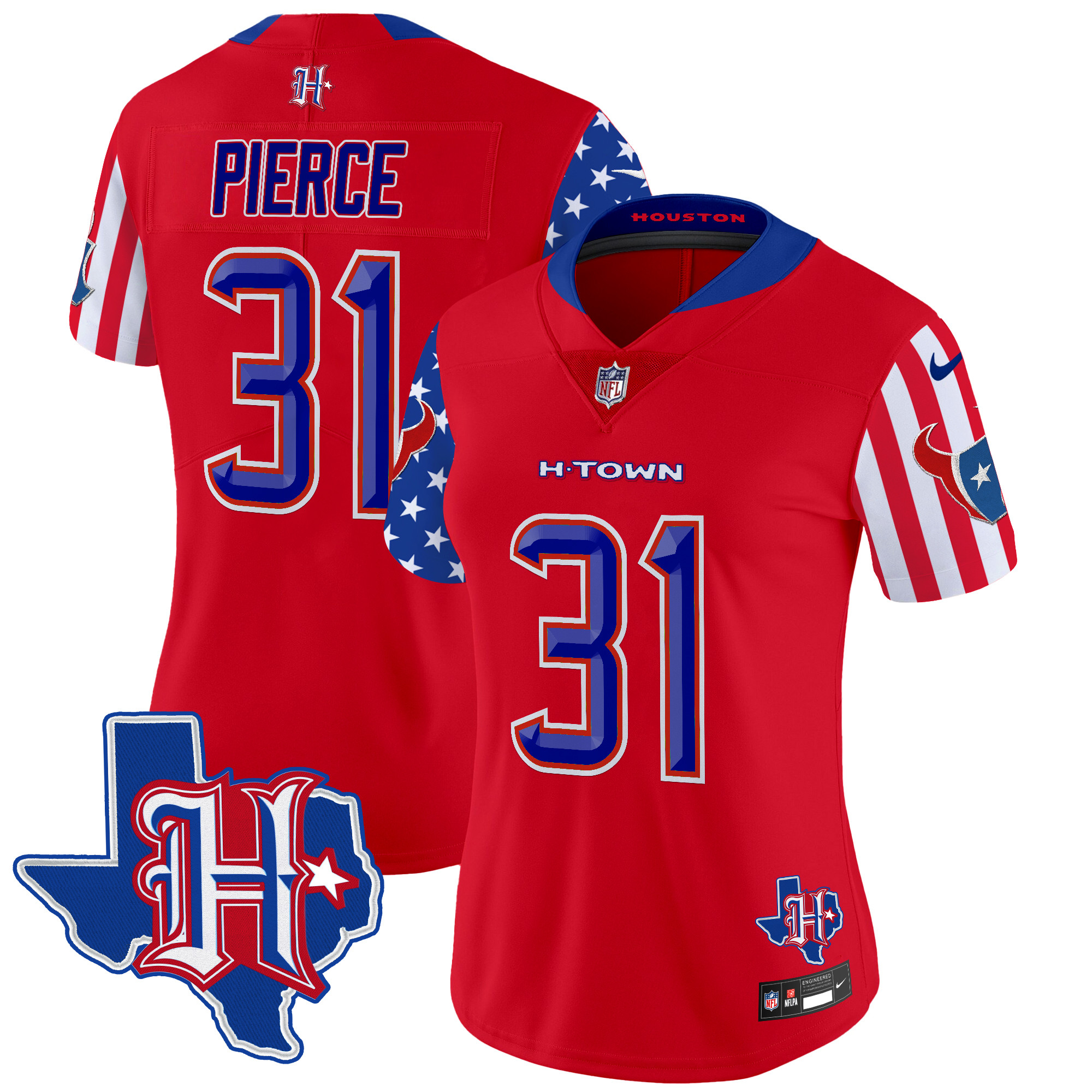 Dameon Pierce Women's Houston Texans American Style Vapor Limited Red Jersey - All Stitched