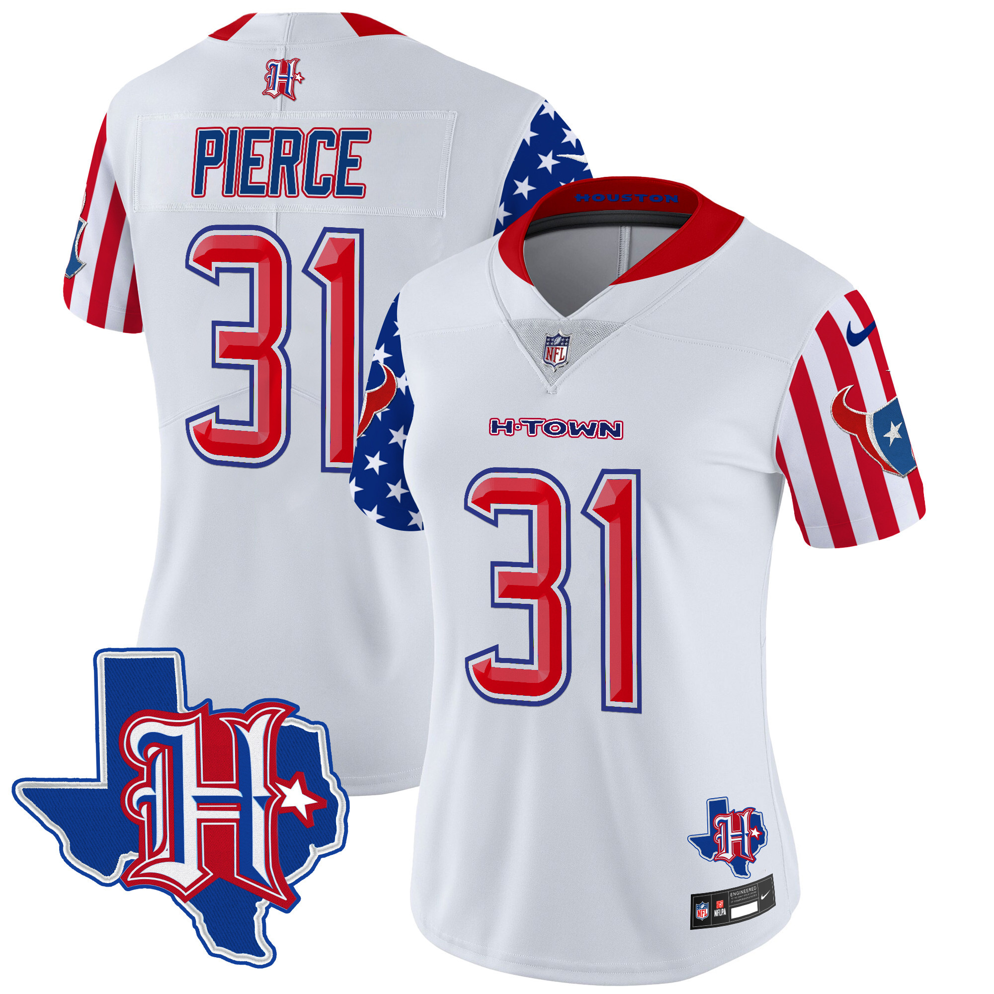 Dameon Pierce Women's Houston Texans American Style Vapor Limited White Jersey - All Stitched