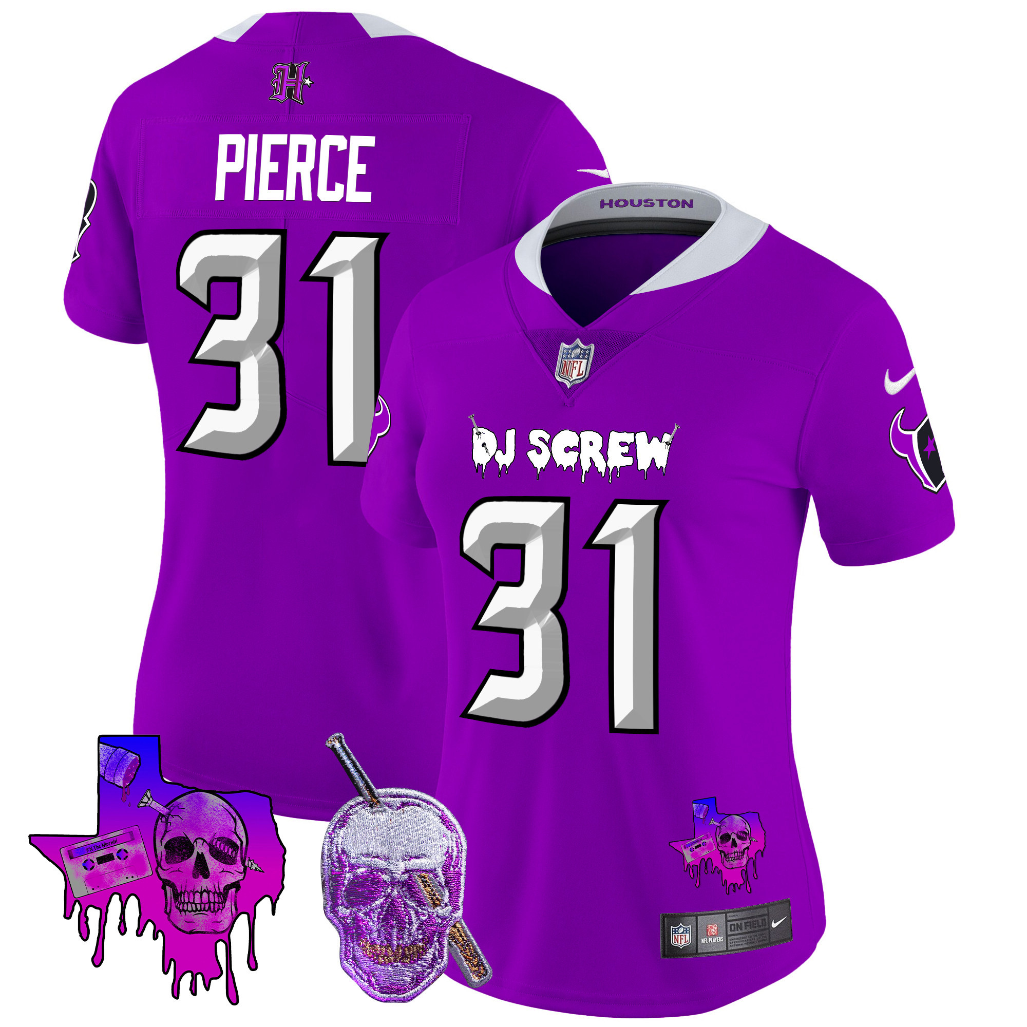 Dameon Pierce Women's Houston Texans DJ Screw Vapor Limited Purple Jersey - All Stitched