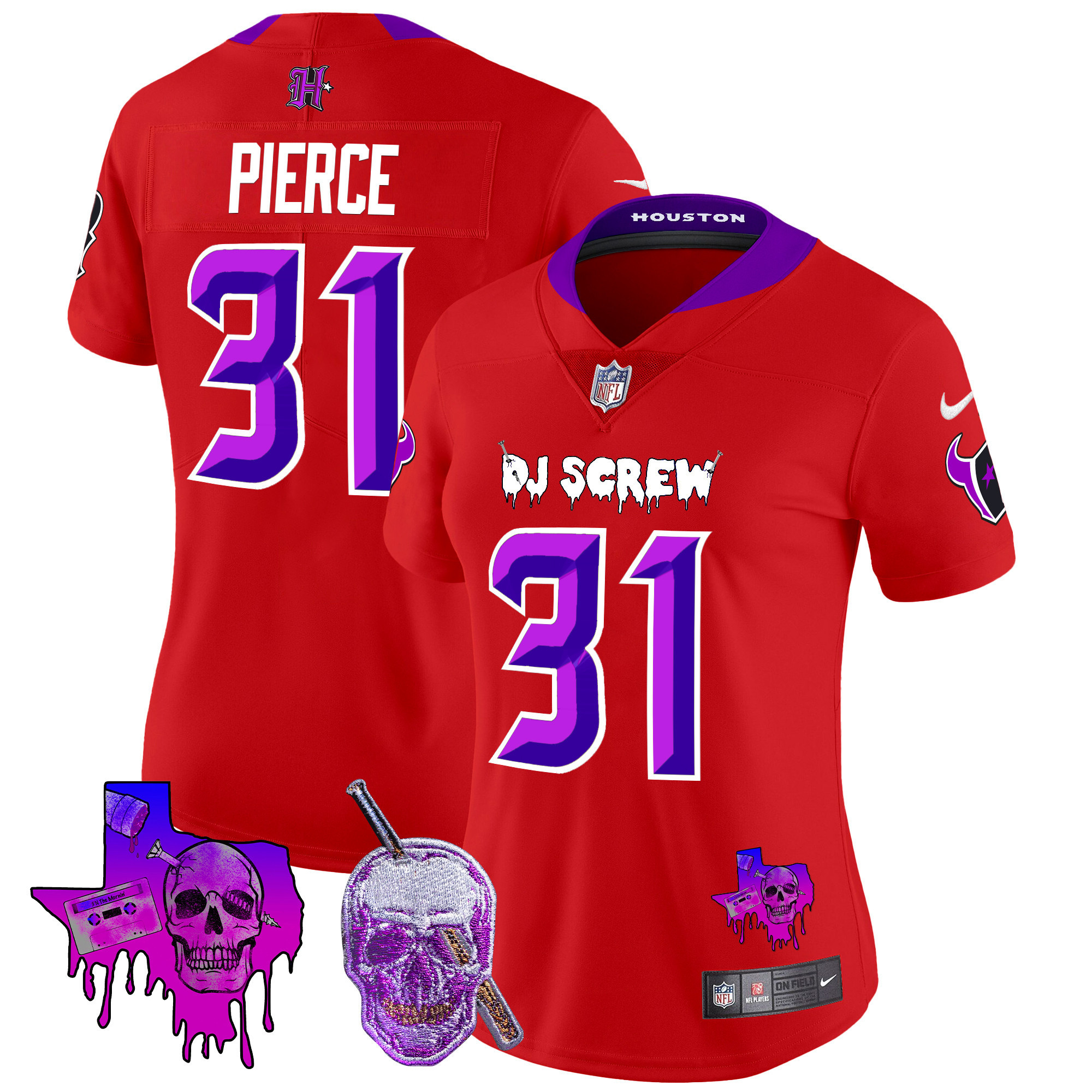 Dameon Pierce Women's Houston Texans DJ Screw Vapor Limited Red Jersey - All Stitched