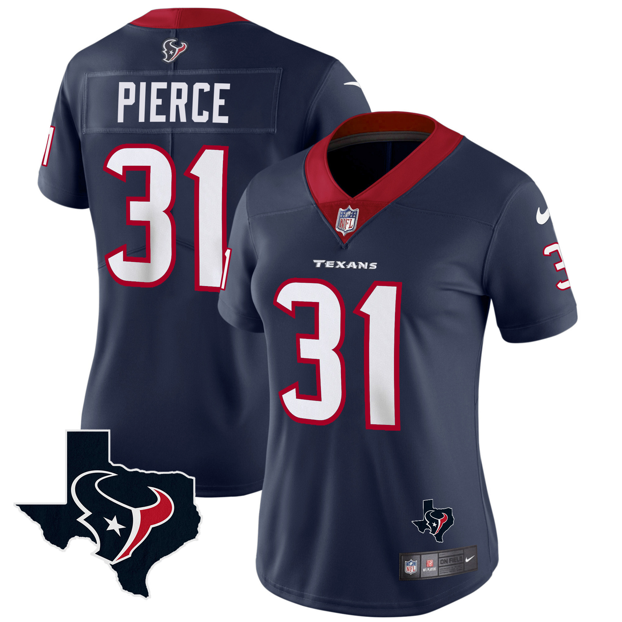 Dameon Pierce Women's Houston Texans Vapor Limited Navy Jersey - All Stitched