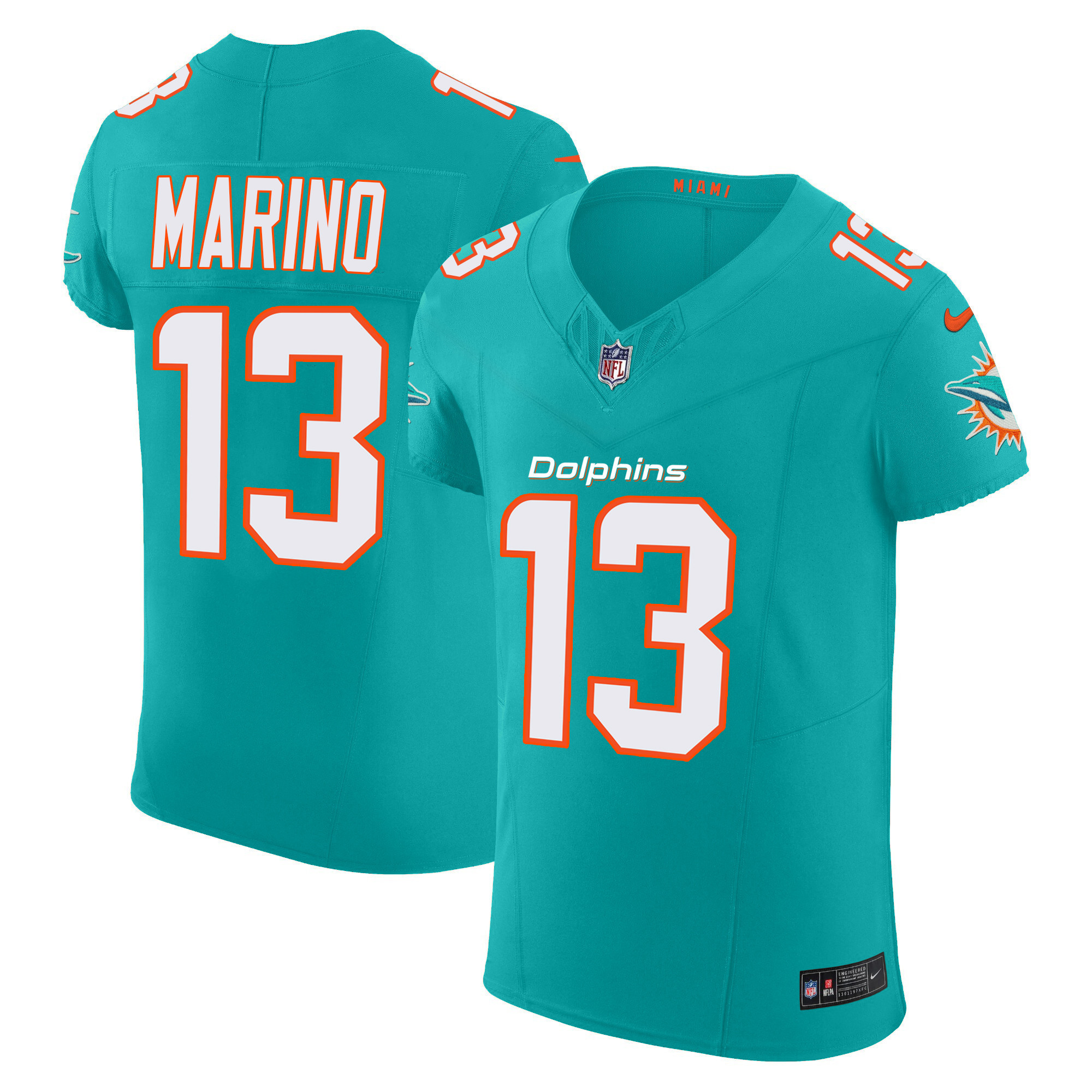 Dan Marino Men's Miami Dolphins Vapor Elite Aqua Jersey - All Stitched