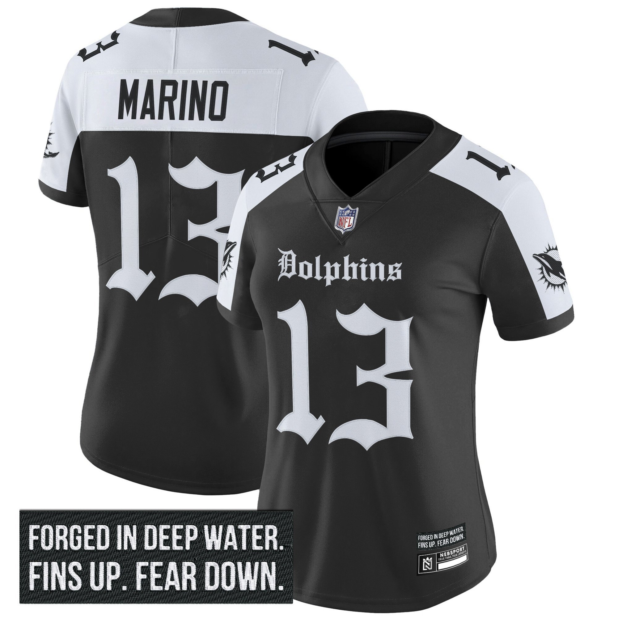 Dan Marino Women's Miami Dolphins 'Gothic Deep Water Edition' Vapor Limited Alternate Jersey - All Stitched