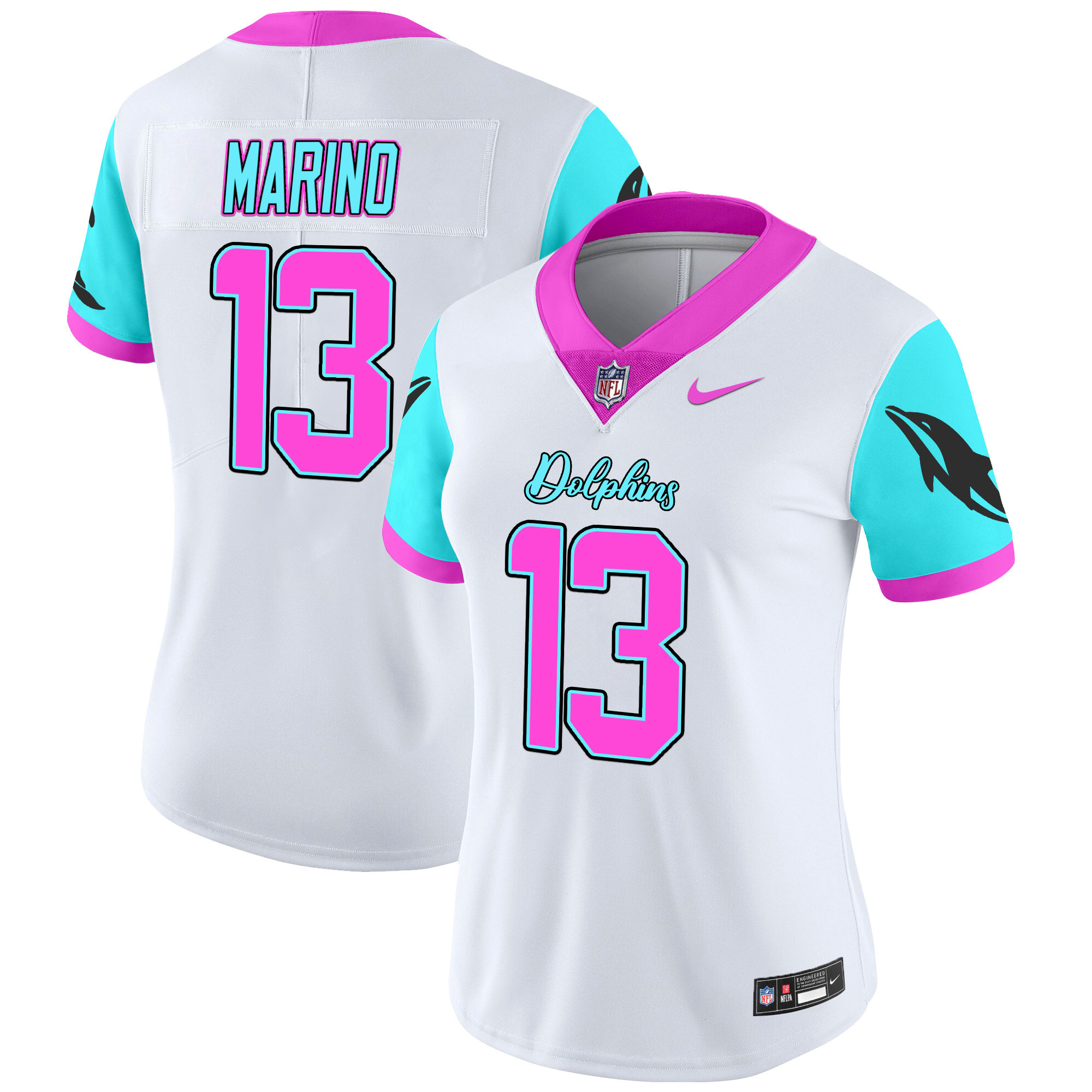 Dan Marino Women's Miami Dolphins Miami Vice Vapor Limited White Jersey - All Stitched