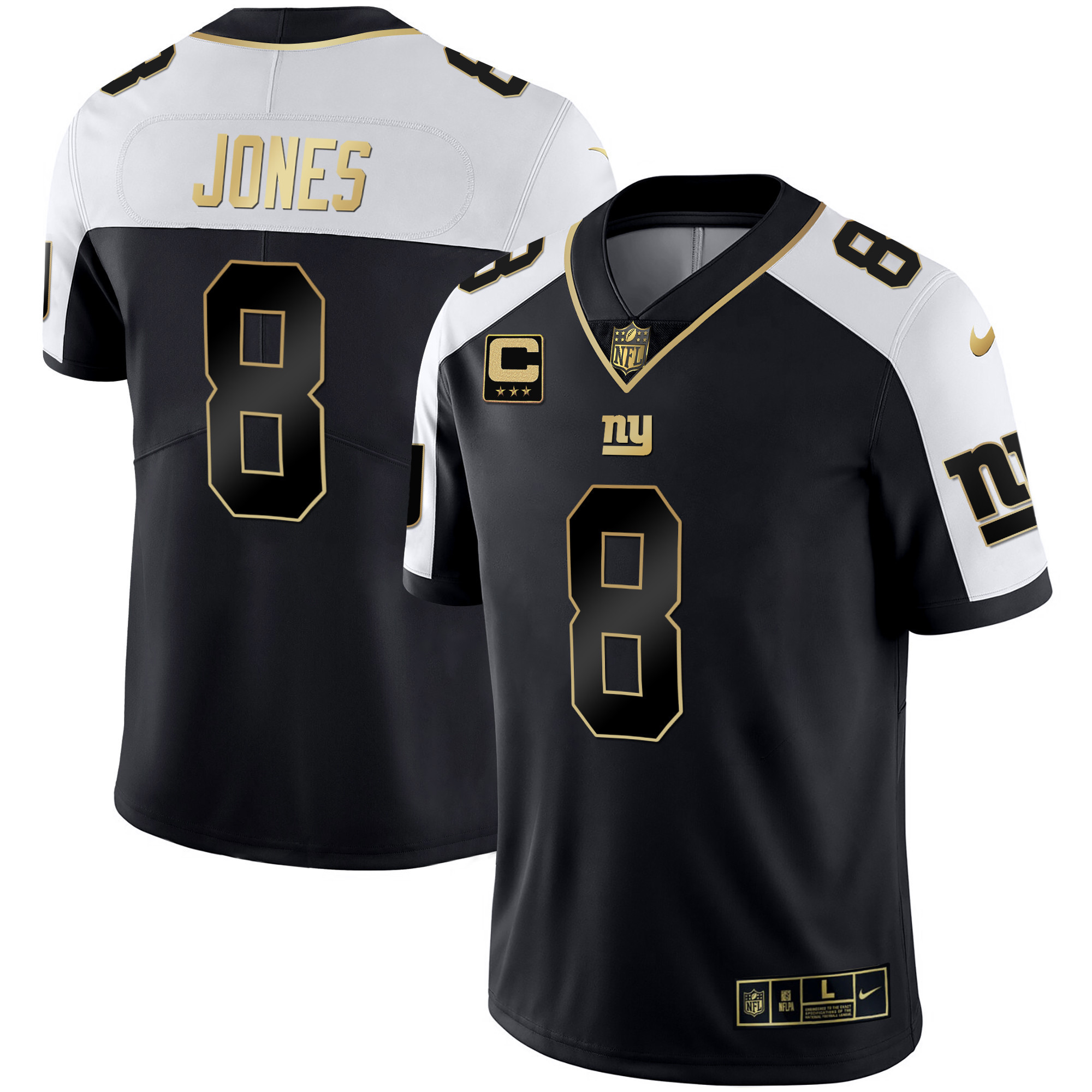 Daniel Jones Men's New York Giants Vapor Gold Alternate Jersey - All Stitched