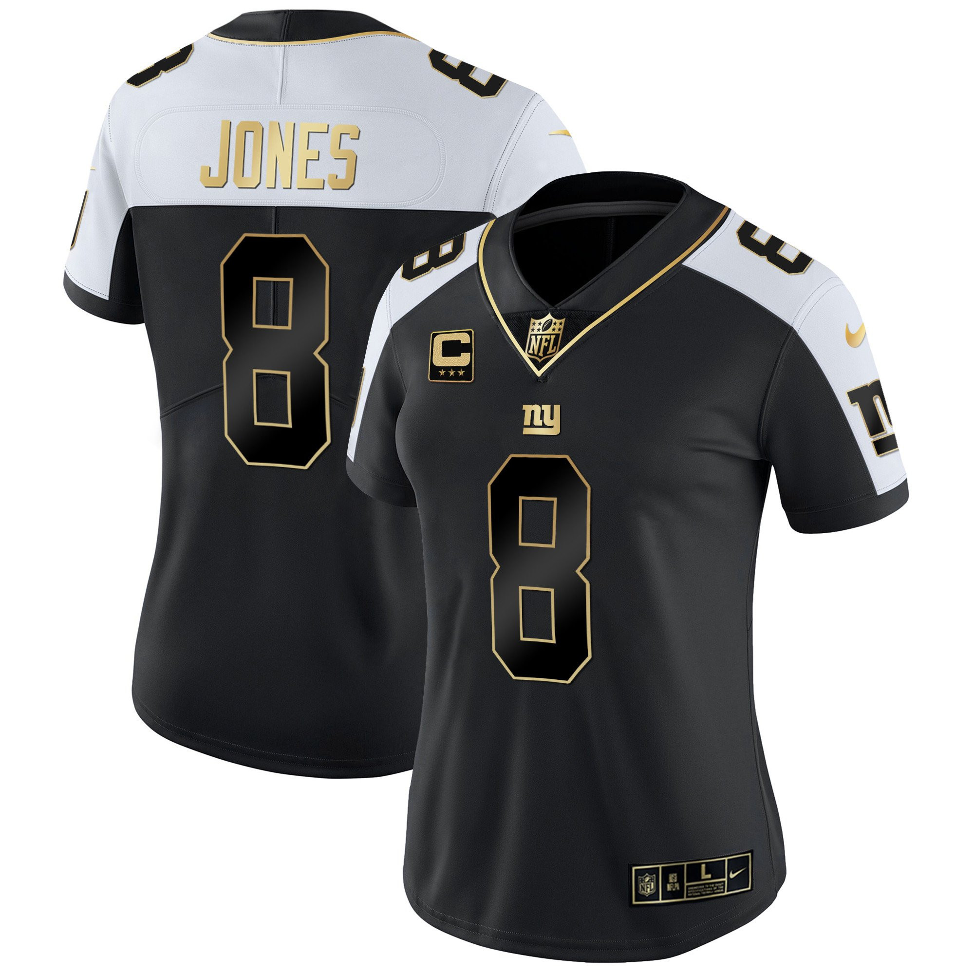 Daniel Jones Women's New York Giants Vapor Gold Alternate Jersey - All Stitched