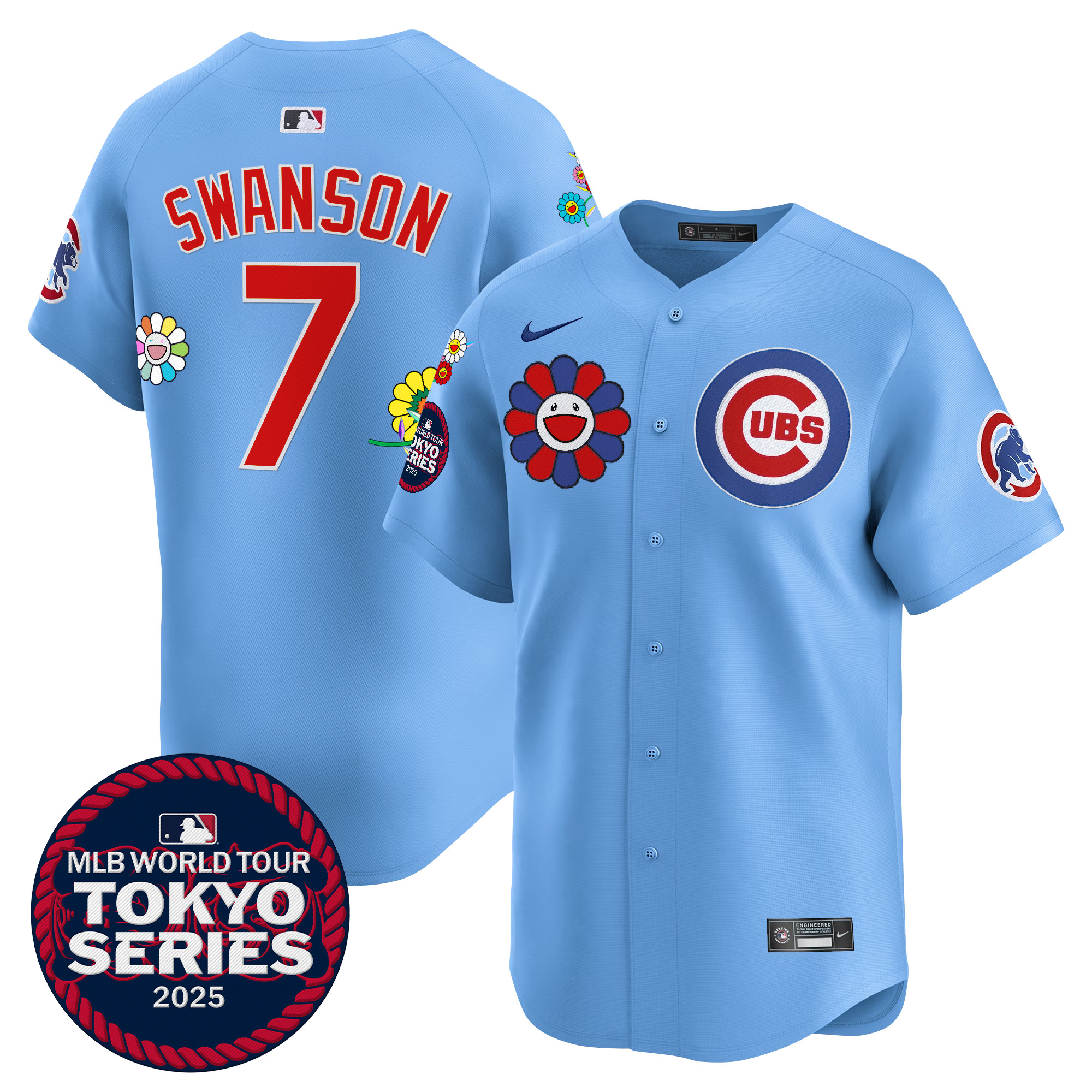 Dansby Swanson Men's Chicago Cubs Tokyo Series 2025 Vapor Premier Limited Blue Jersey - Stitched