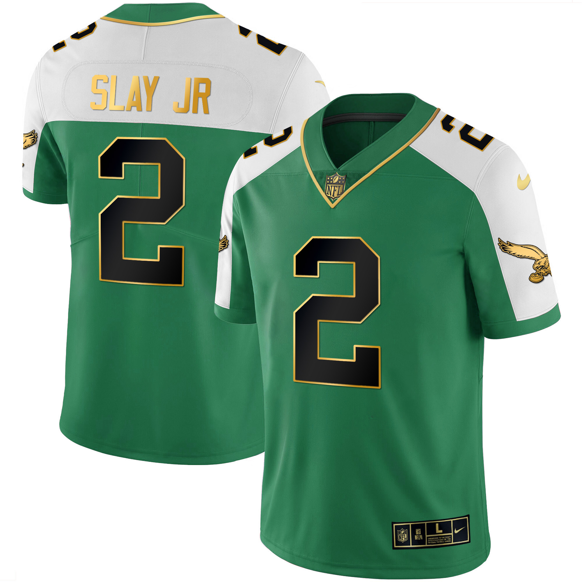 Darius Slay Jr. Men's Philadelphia Eagles Alternate Kelly Green & Gold Kelly Gold Jersey - All Stitched