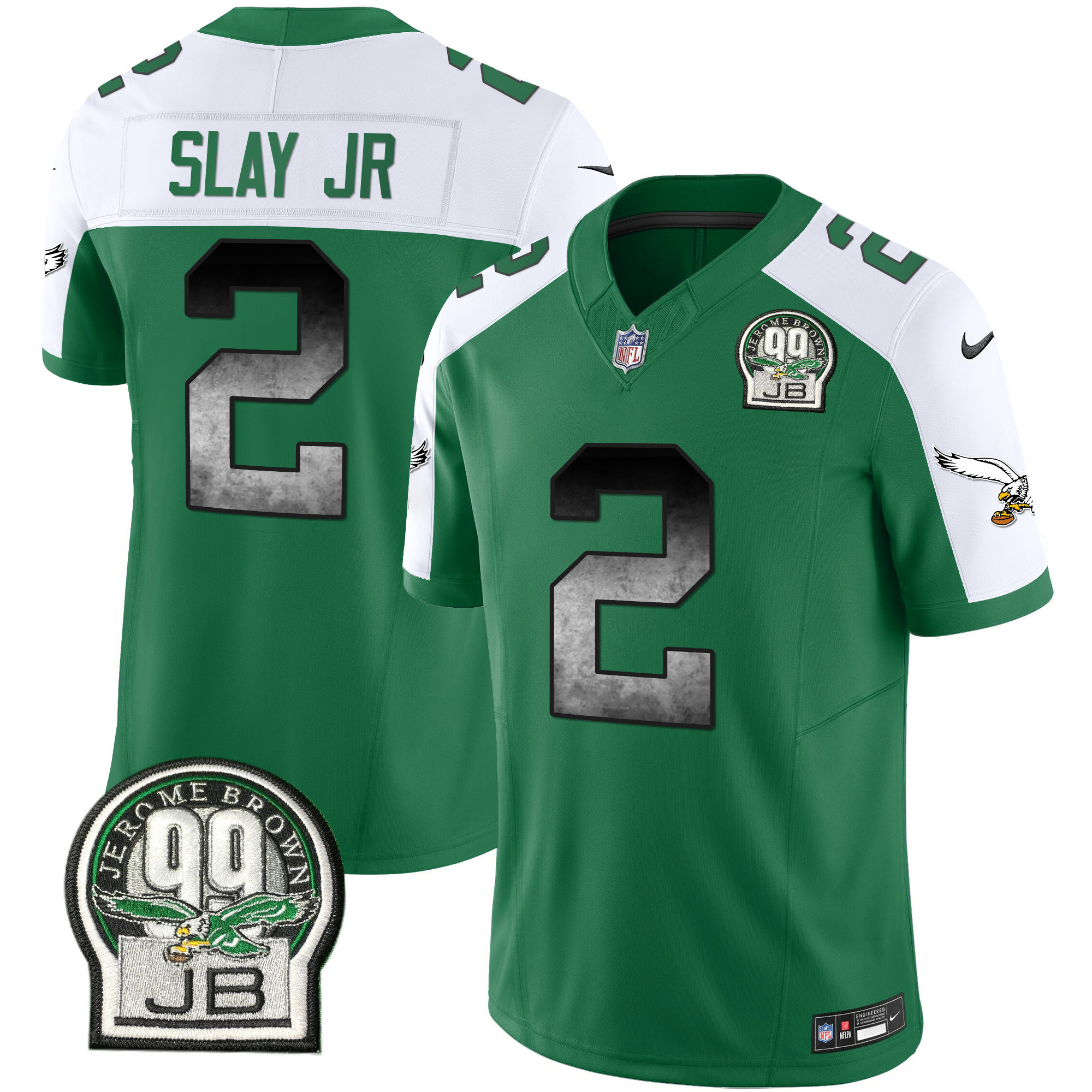Darius Slay Jr. Men's Philadelphia Eagles Arch Smoke Kelly Green Vapor Kelly Alternate Jersey - All Stitched