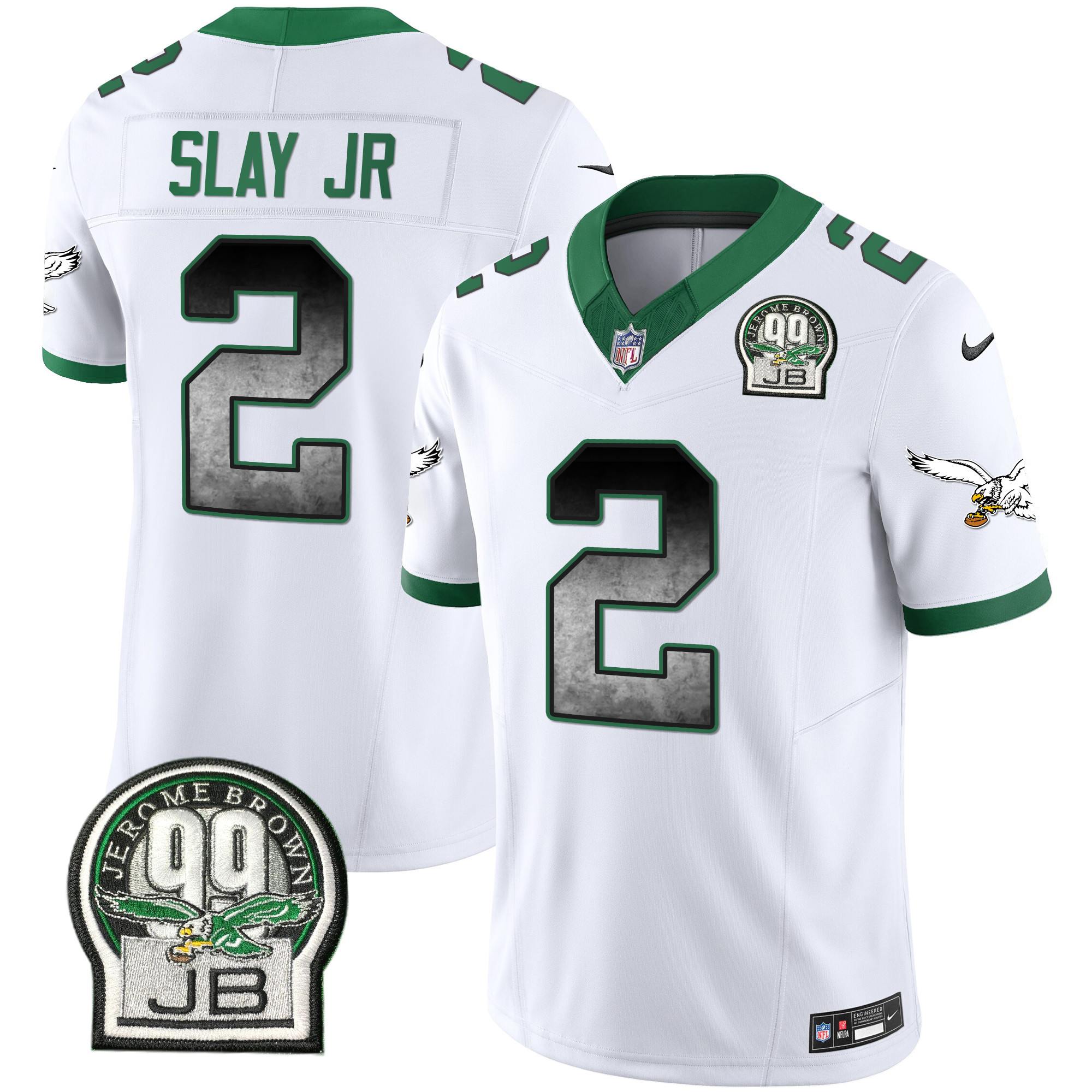 Darius Slay Jr. Men's Philadelphia Eagles Arch Smoke Kelly Green Vapor Kelly White Jersey - All Stitched