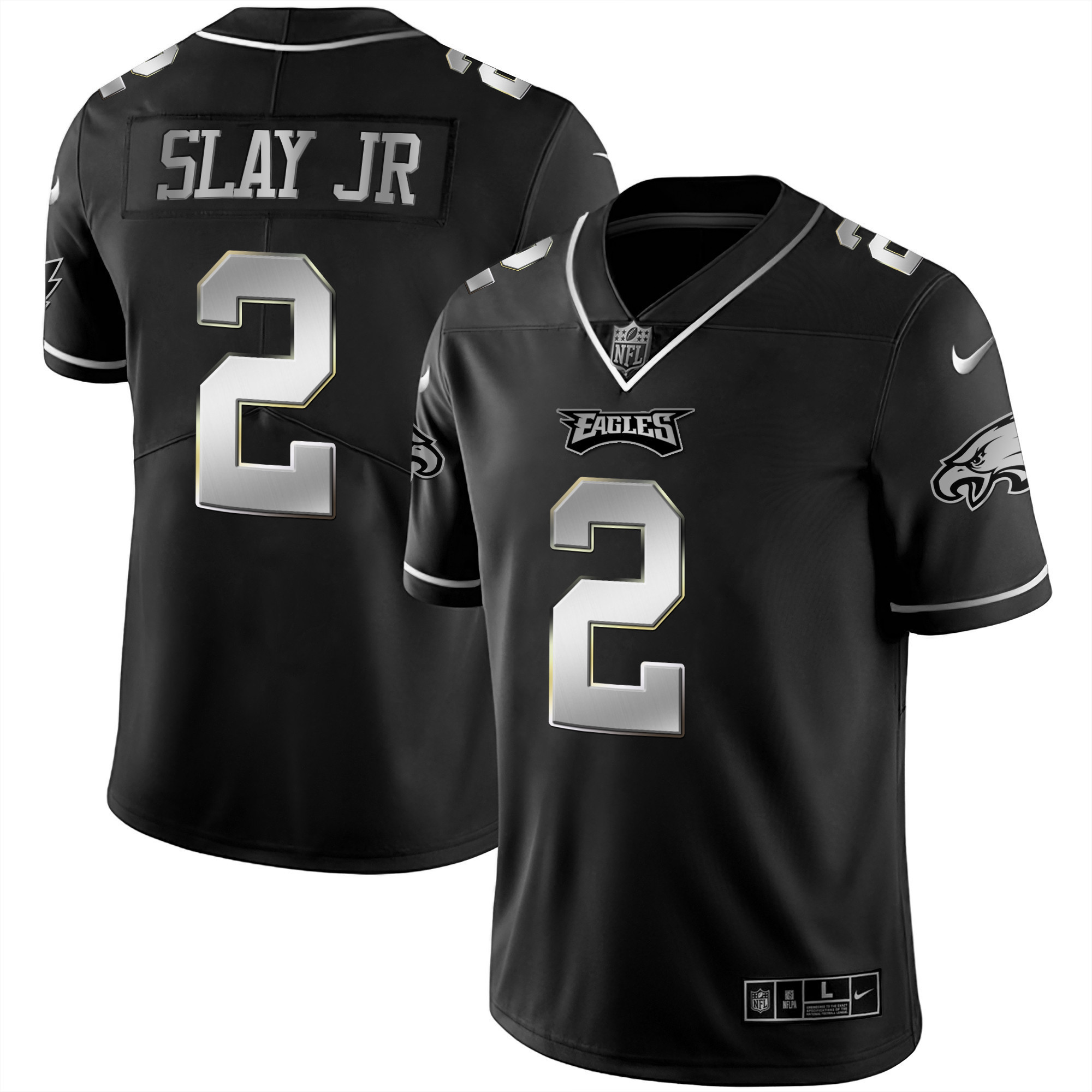 Darius Slay Jr. Men's Philadelphia Eagles Black Silver Limited - All Stitched Black Silver Limited Jersey - All Stitched