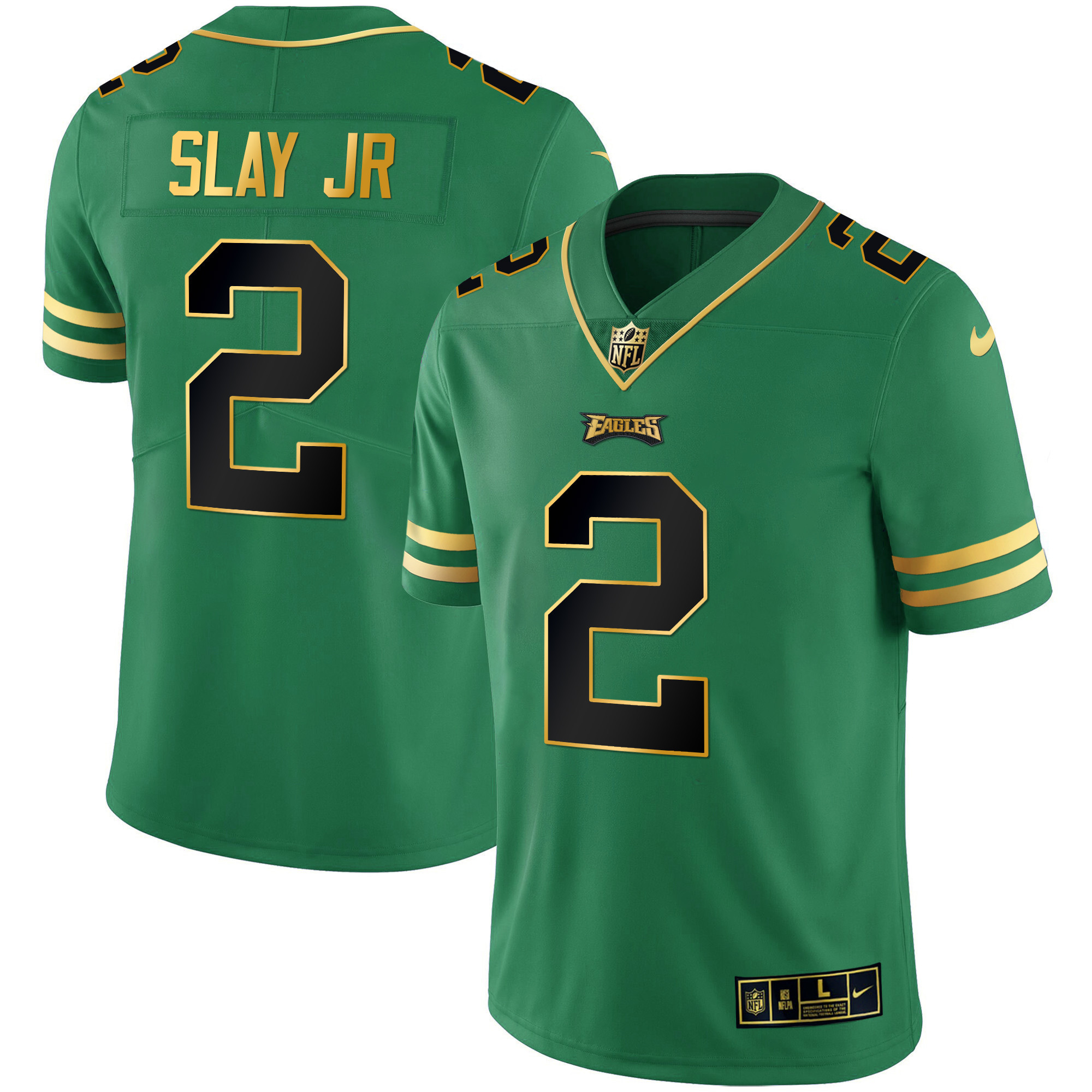 Darius Slay Jr. Men's Philadelphia Eagles Gold & Kelly Vapor Kelly Green Jersey - All Stitched