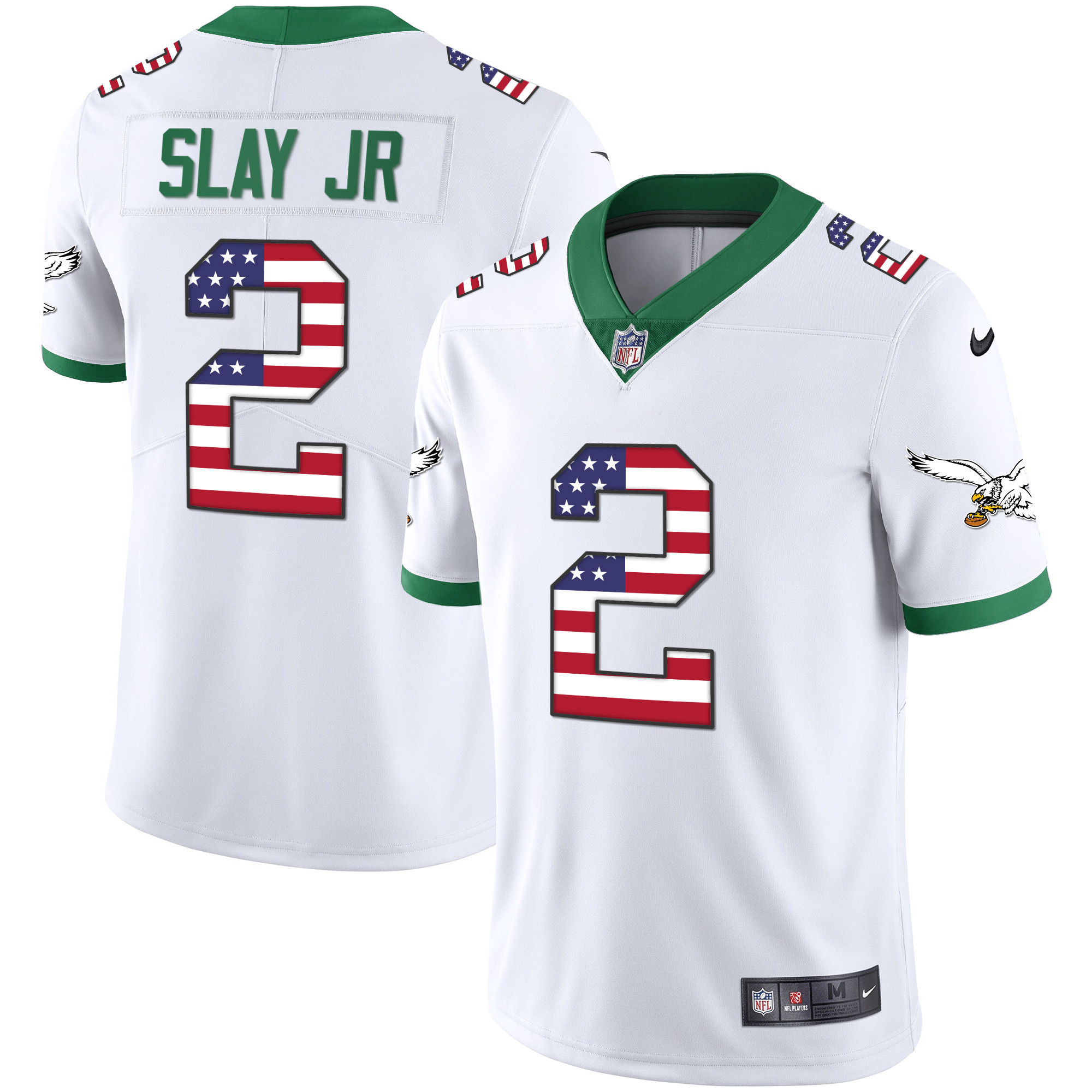 Darius Slay Jr. Men's Philadelphia Eagles Kelly Green Gold Flag Vapor Kelly White Jersey - All Stitched