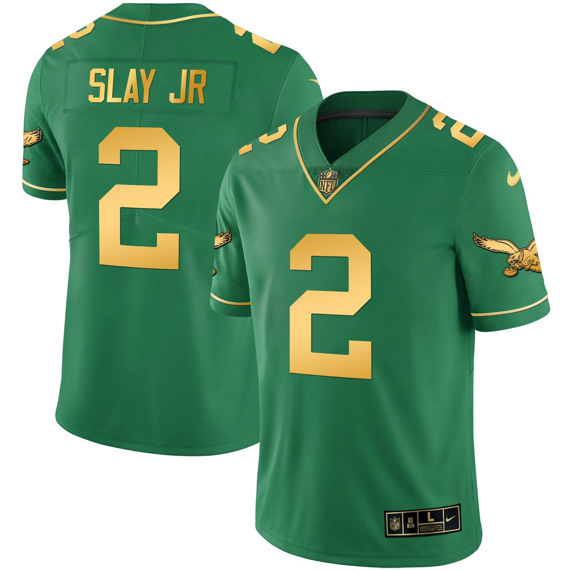 Darius Slay Jr. Men's Philadelphia Eagles Kelly Green Gold Kelly Gold Jersey - All Stitched