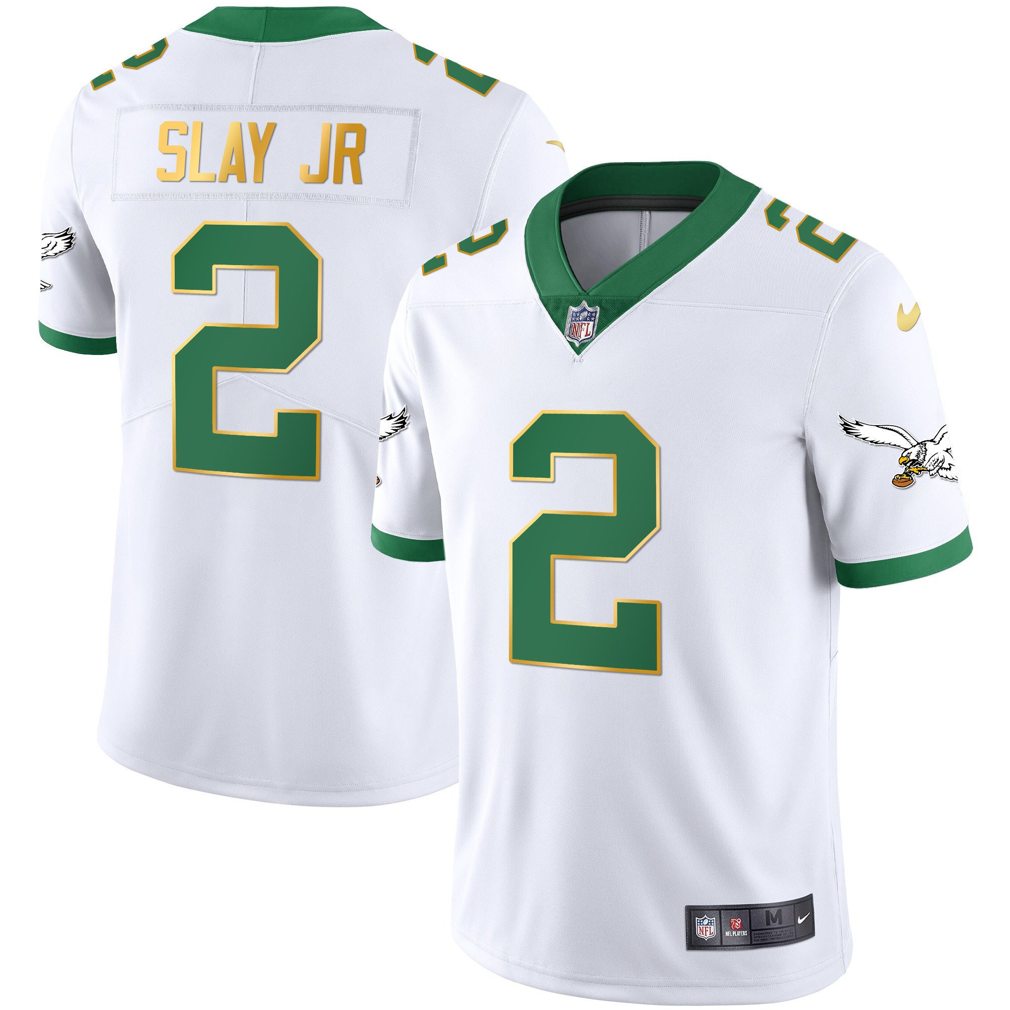 Darius Slay Jr. Men's Philadelphia Eagles Kelly Green Gold White Gold Trim Jersey - All Stitched