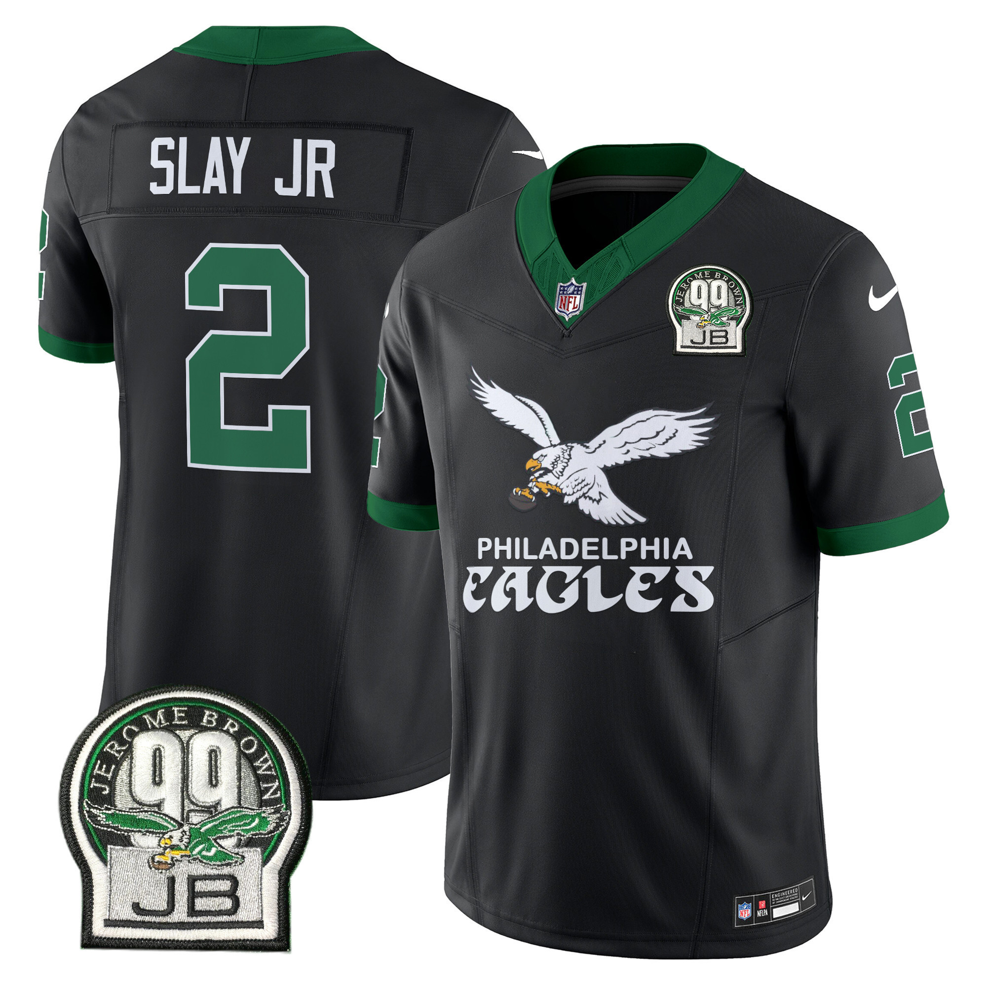 Darius Slay Jr. Men's Philadelphia Eagles Kelly Green Vapor Limited Black Jersey - All Stitched