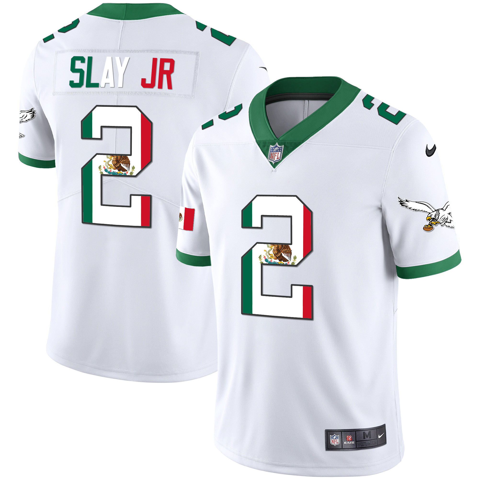 Darius Slay Jr. Men's Philadelphia Eagles Mexico Gold & Kelly Vapor Kelly White Jersey - All Stitched