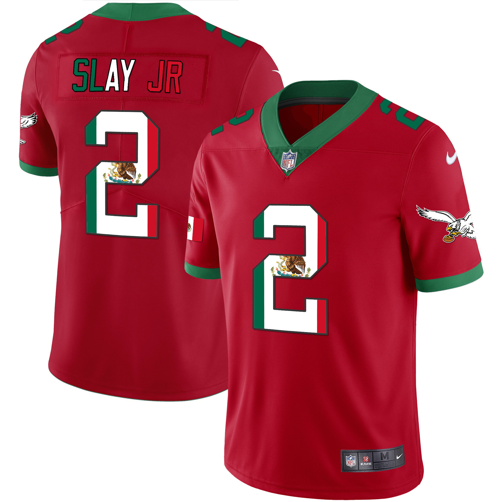 Darius Slay Jr. Men's Philadelphia Eagles Mexico Gold & Kelly Vapor Red Jersey - All Stitched